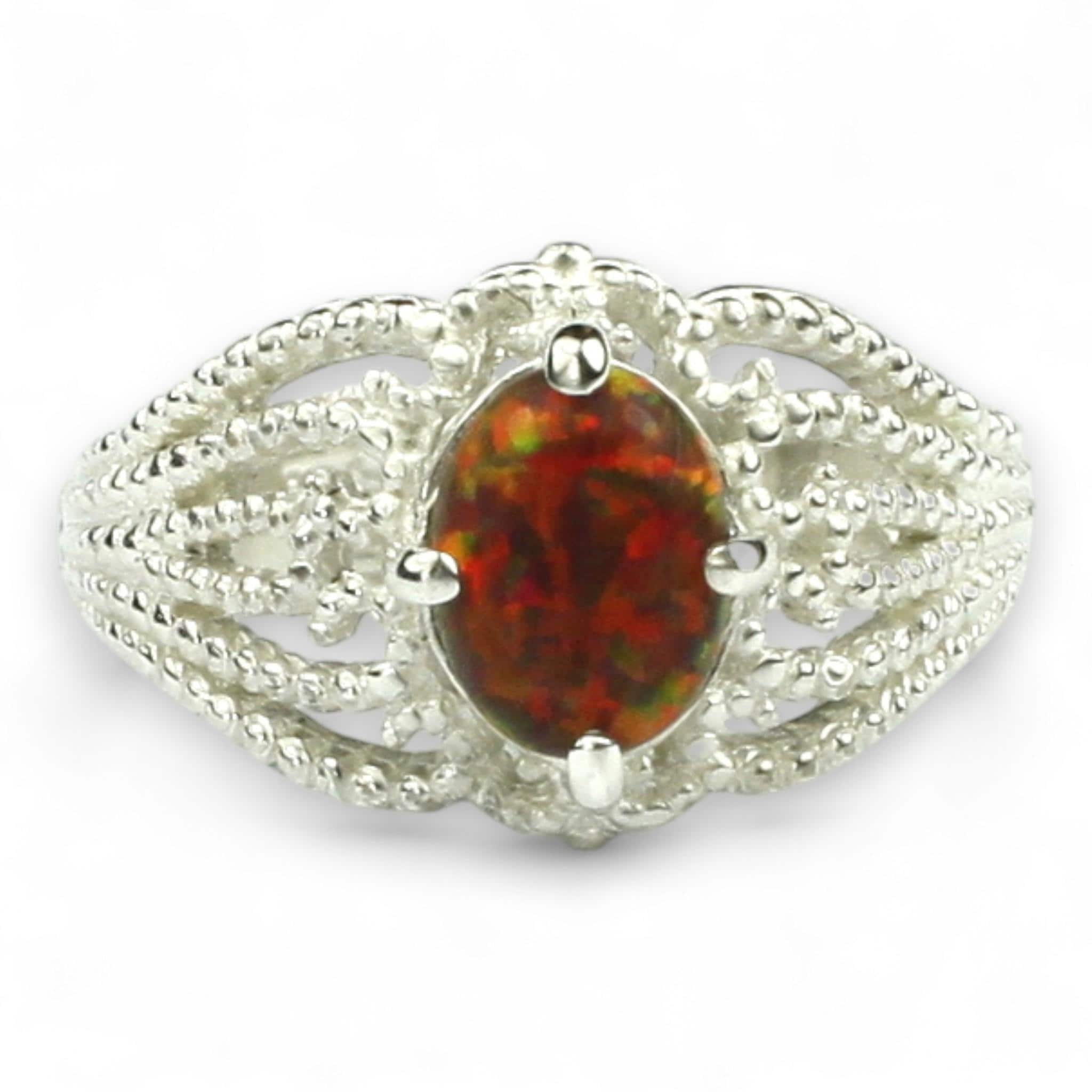 Crimson Fire Topaz, 925 Sterling Silver Ring, SR281