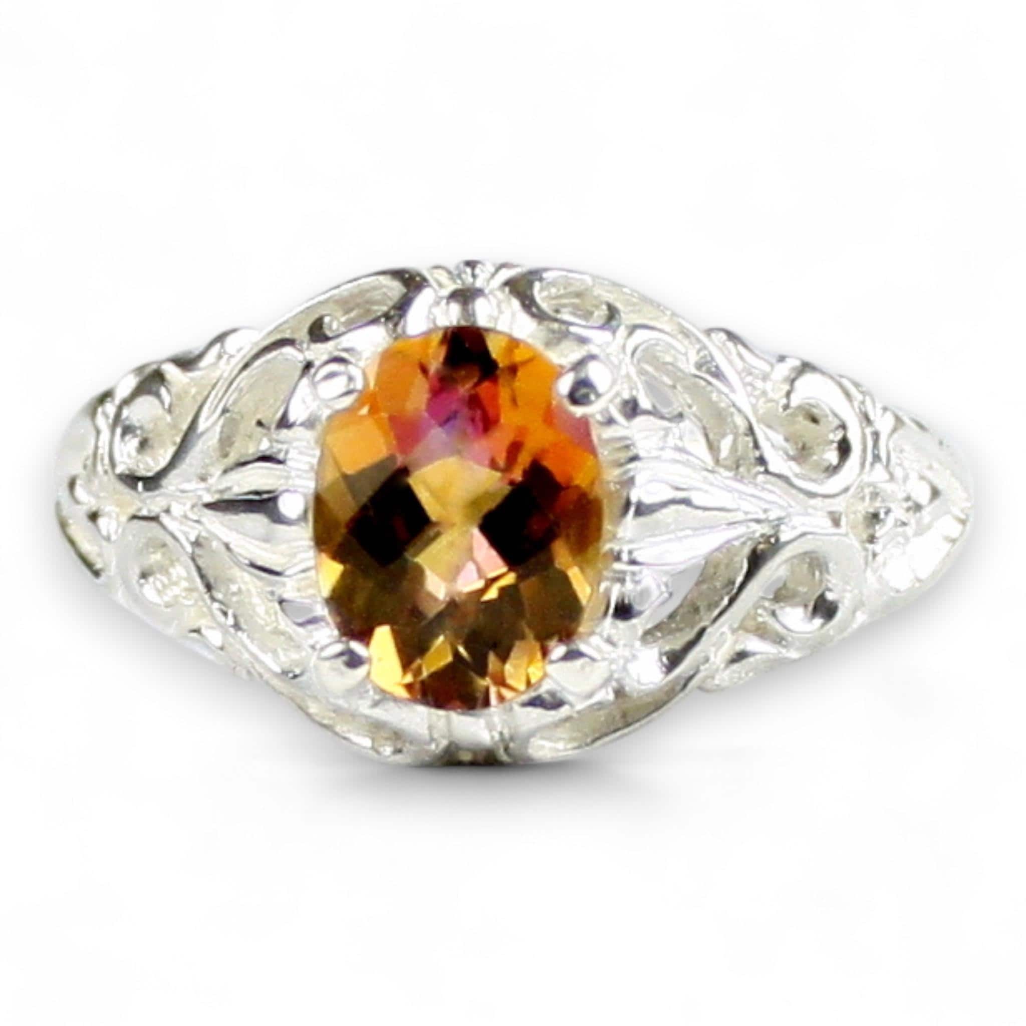 Garnet CZ, 925 Sterling Silver Ring, SR070