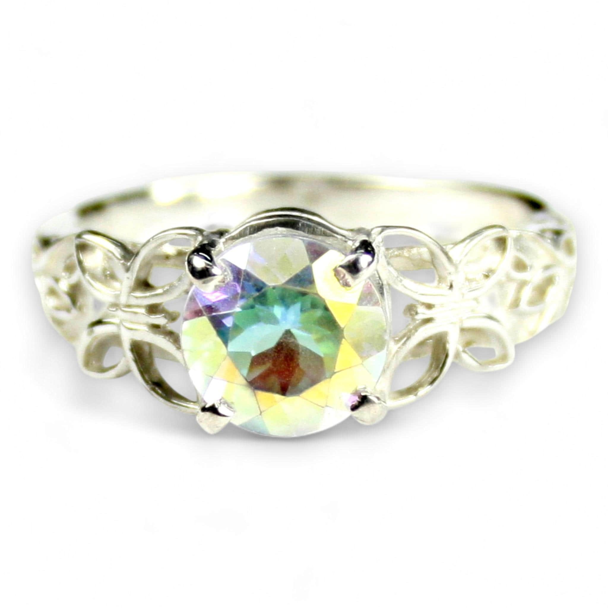 Mercury Mist Topaz, .925 Sterling Silver Butterfly Filigree Ring, SR292