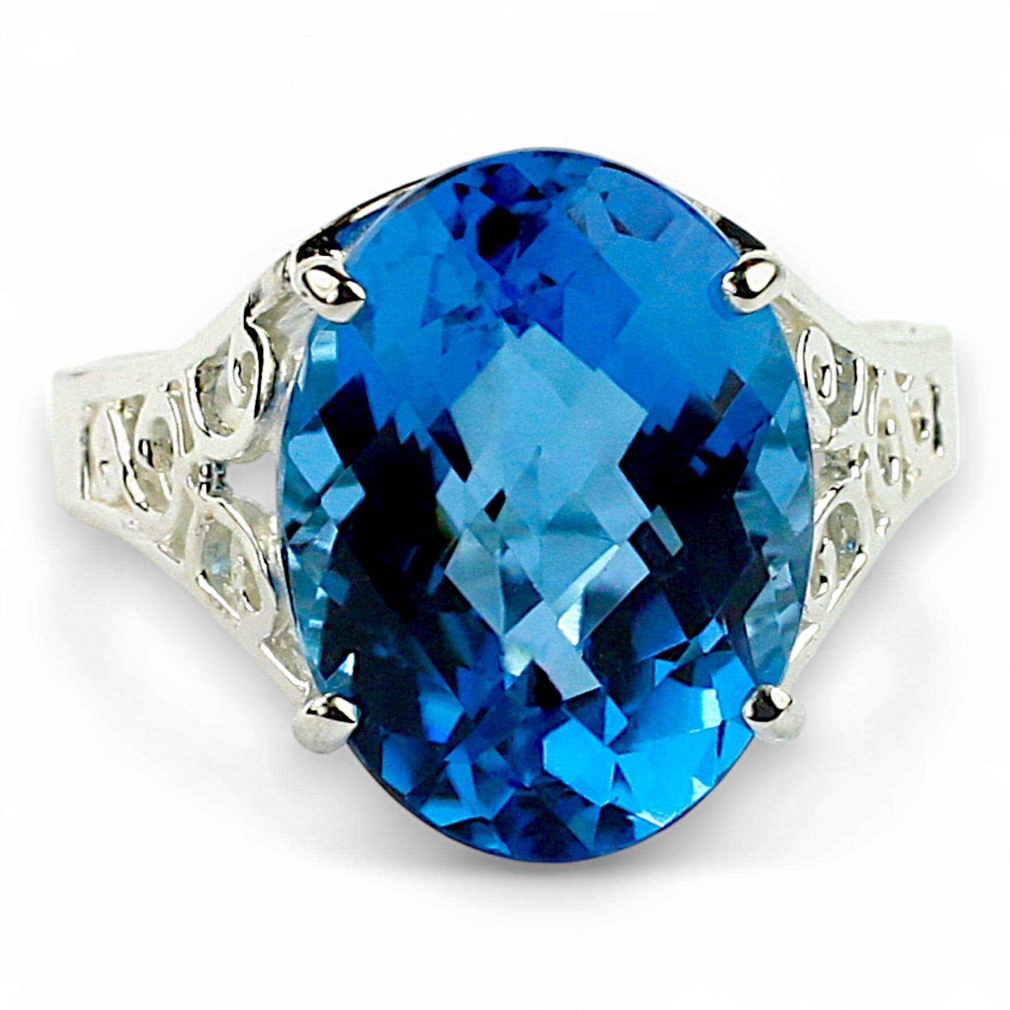 Swiss Blue CZ, 925 Sterling Silver Leverback Earrings, SE107
