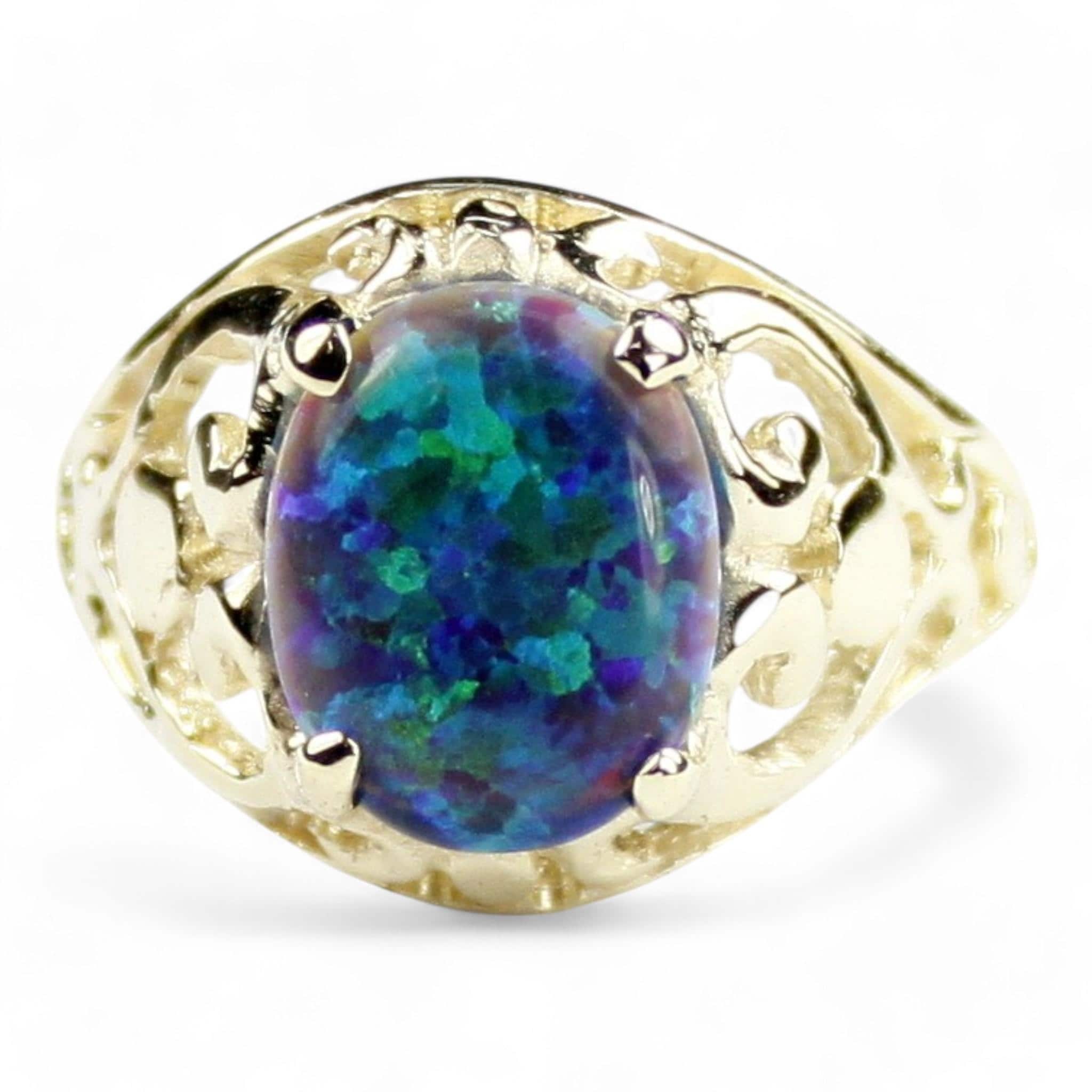 Black Opal, 925 Sterling Silver Men's Ring, SR168