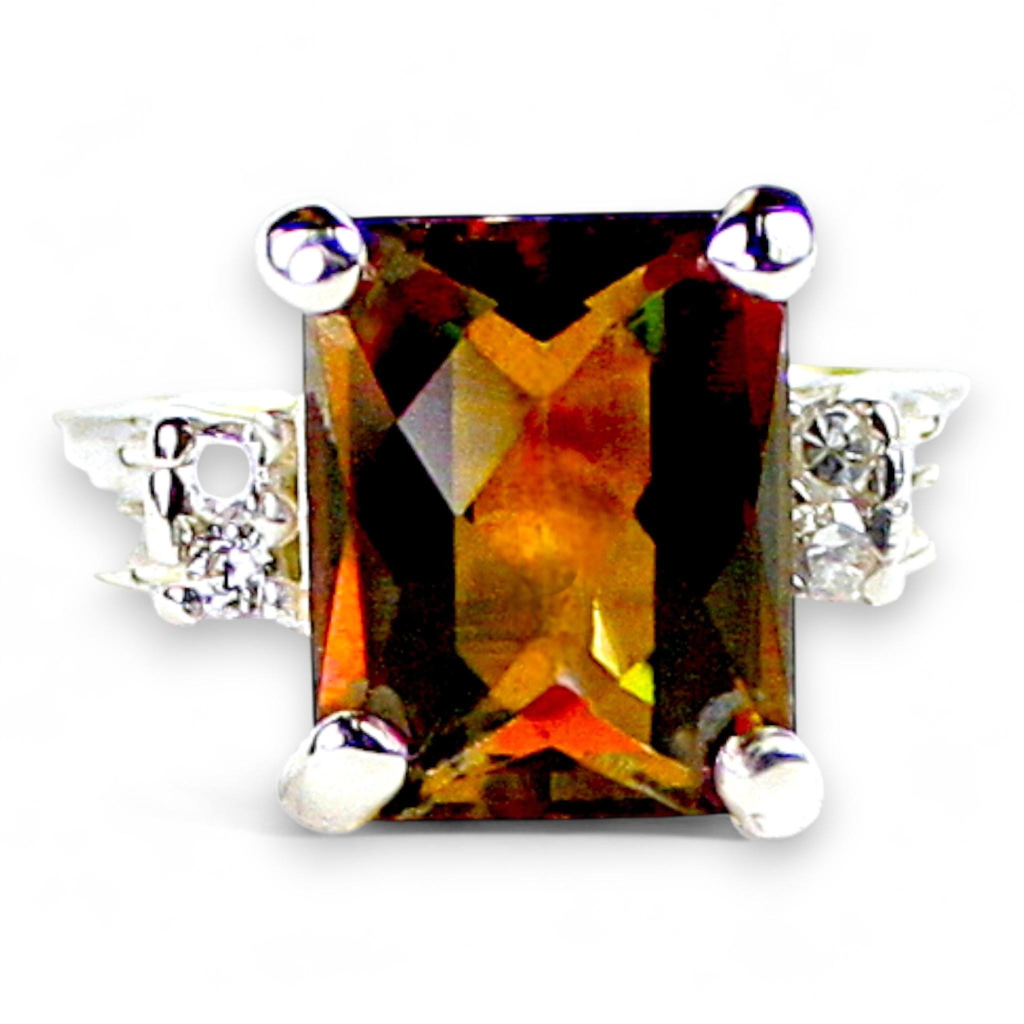 Russian Nanocrystal Emerald, Sterling Silver Ring, SR111