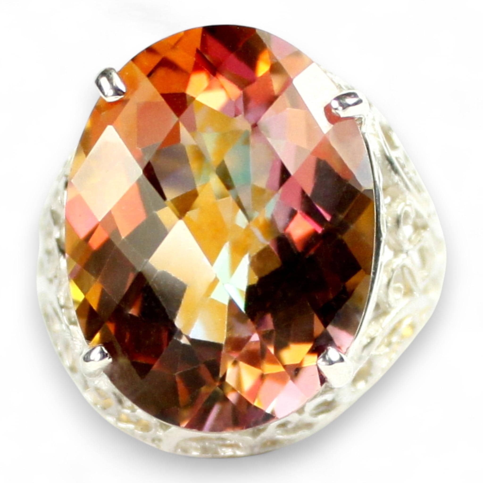 Russian Nanocrystal Emerald, 925 Sterling Silver Ladies Ring, SR243