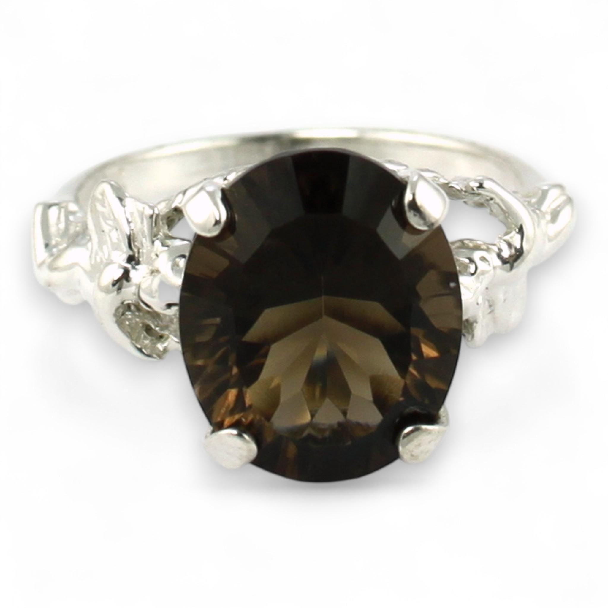 Smoky Quartz , 925 Sterling Silver Ladies Ring, SR055