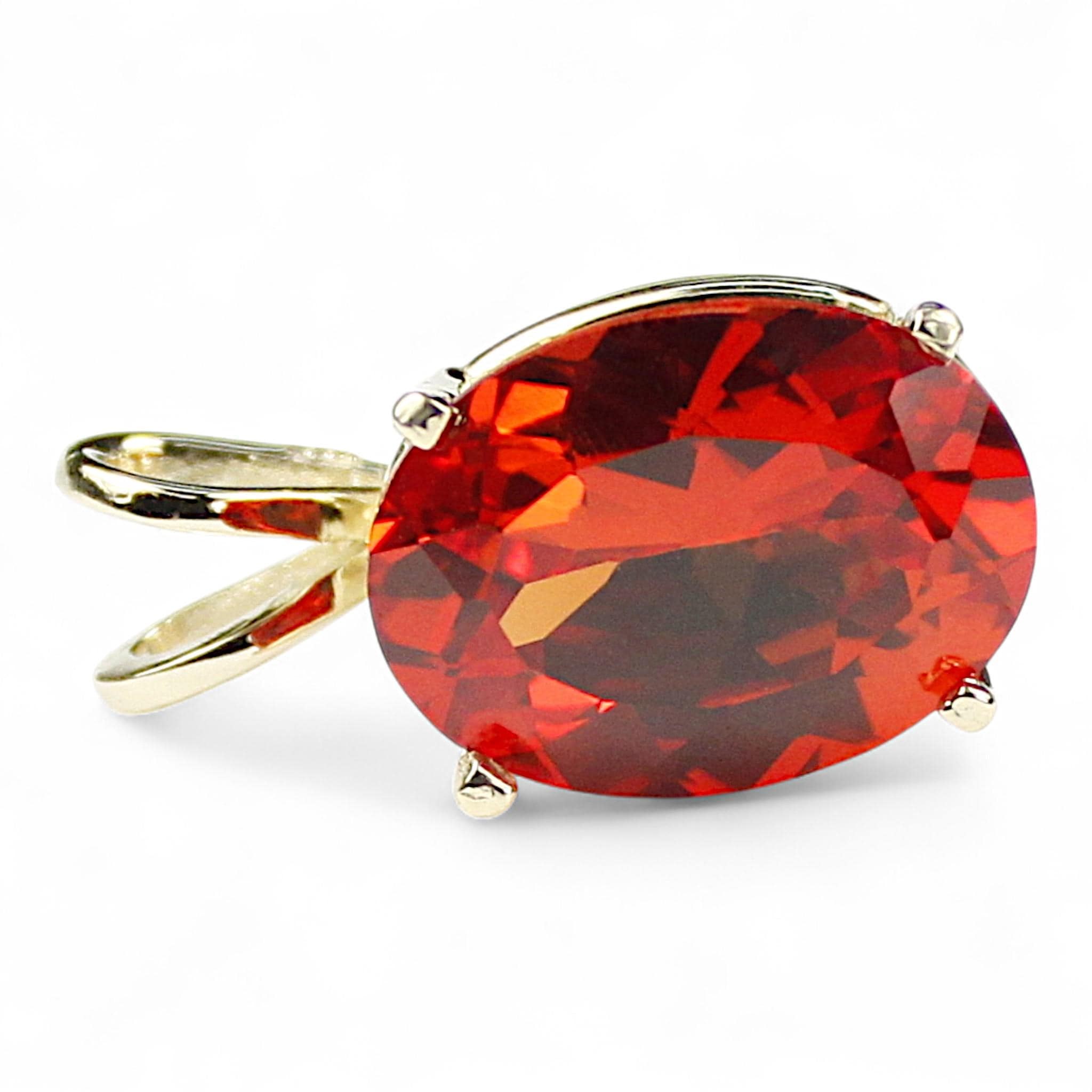 Golden Yellow CZ, 14KY Gold Pendant P002