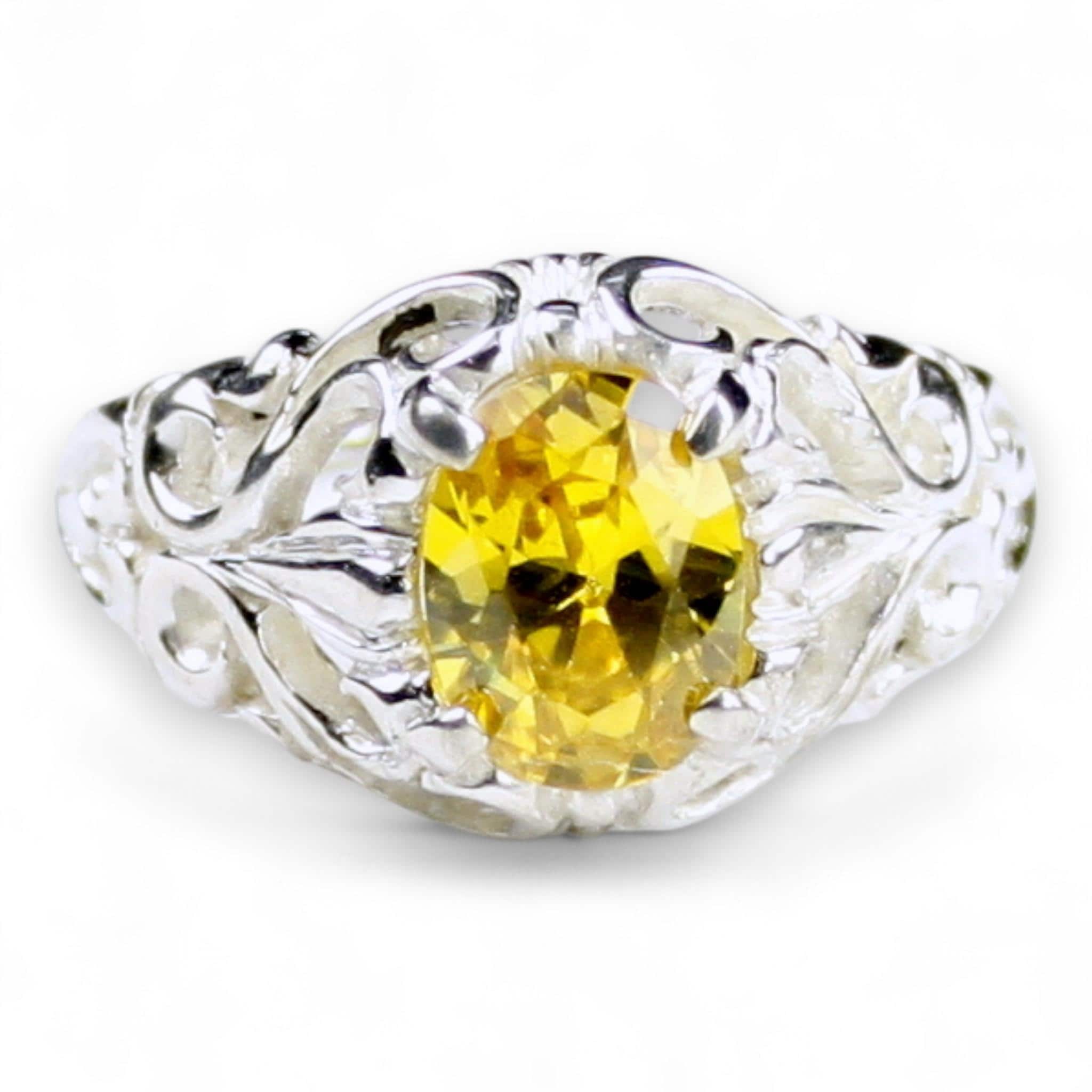 Created Padparadsha Sapphire, 14KY Gold Ring, R016