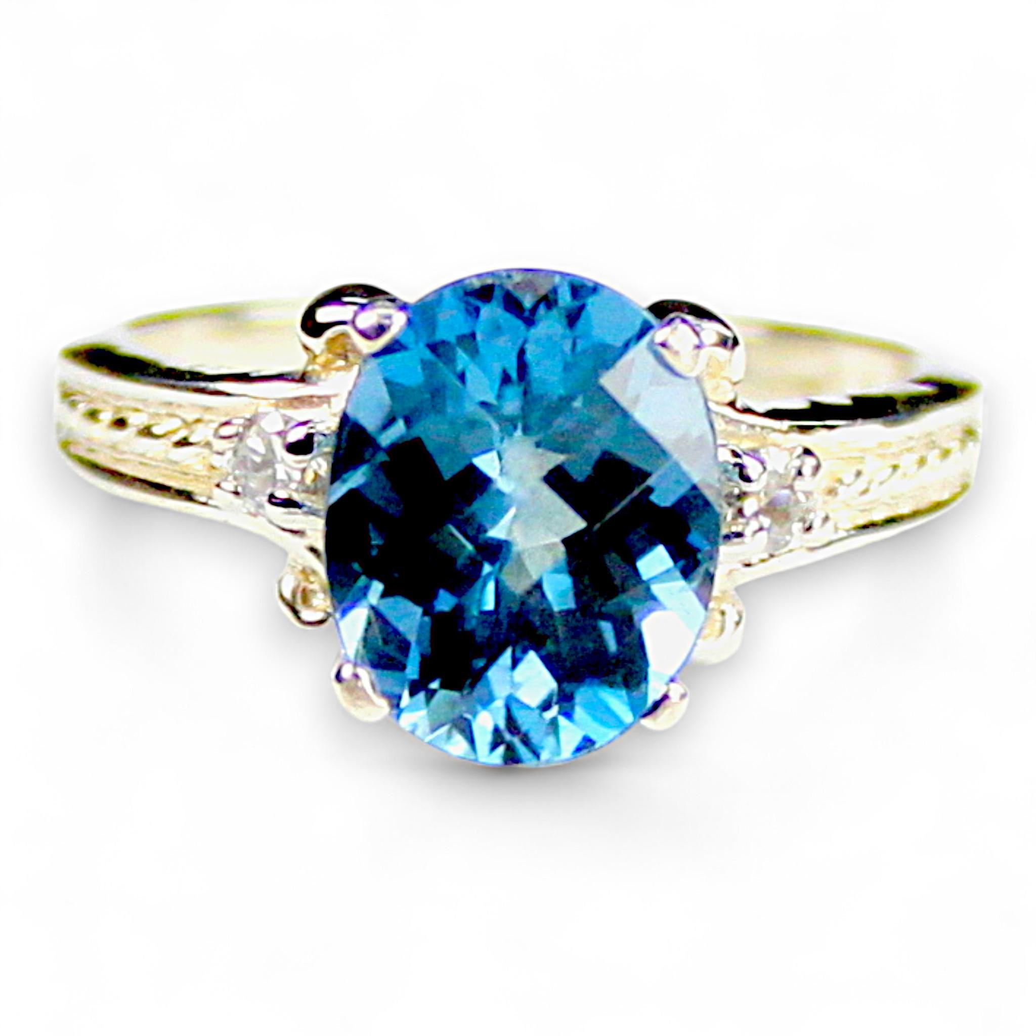 Blue Sapphire, Sterling Silver Royal Engagement Ring, SR270