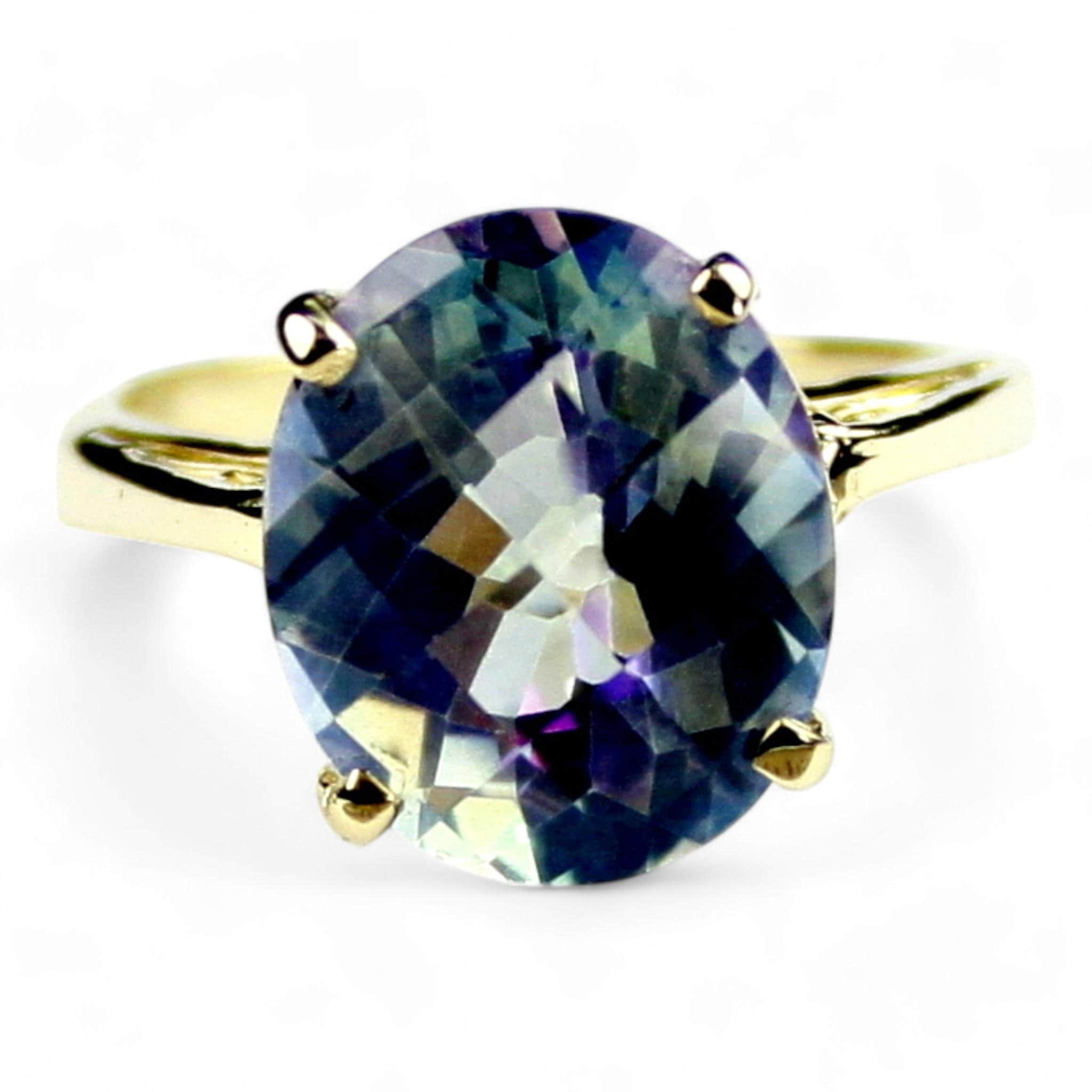 Mystic Fire Topaz, 14KY Gold Ring, R005