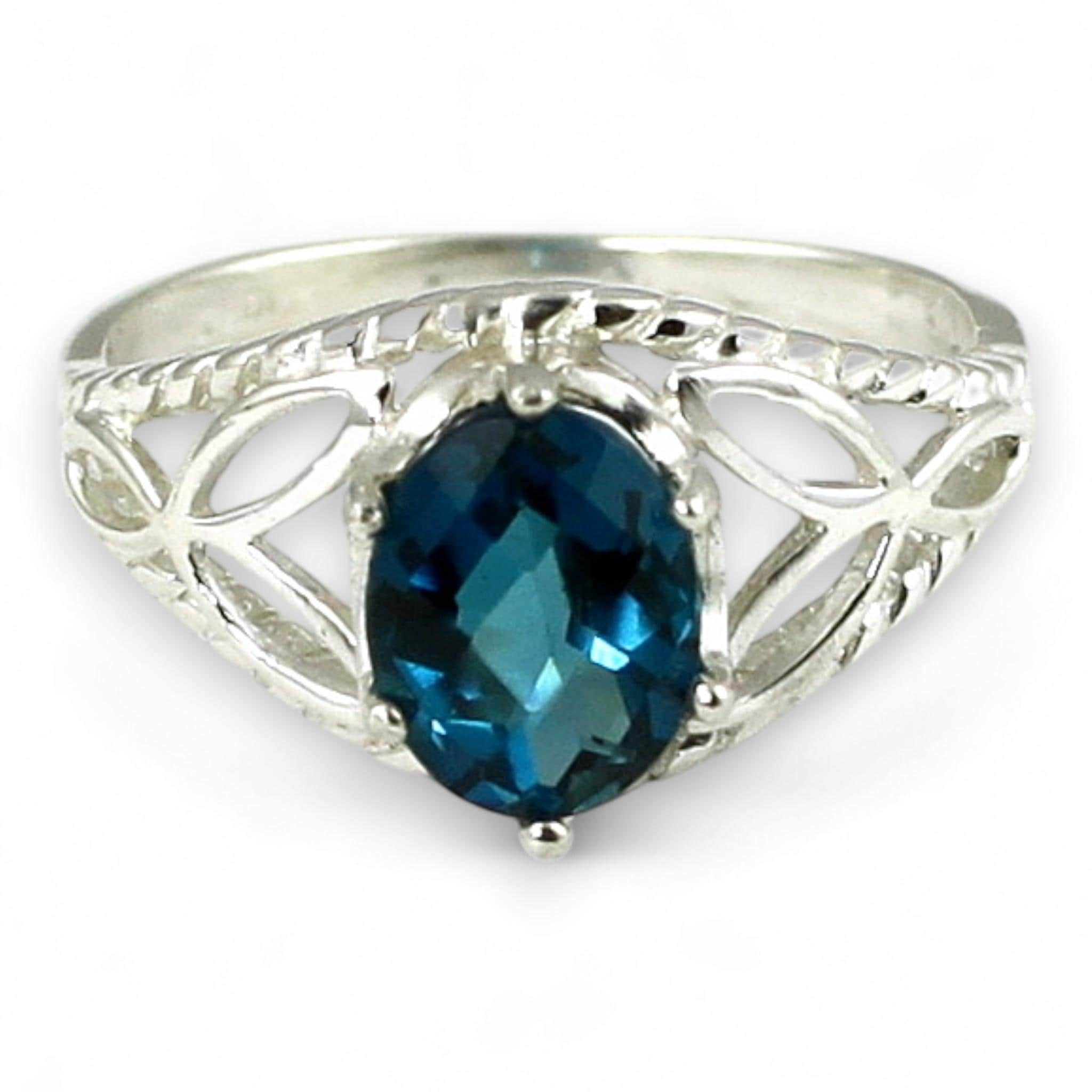 Swiss Blue Topaz (Quantum Cut), 925 Sterling Silver Pendant, SP022