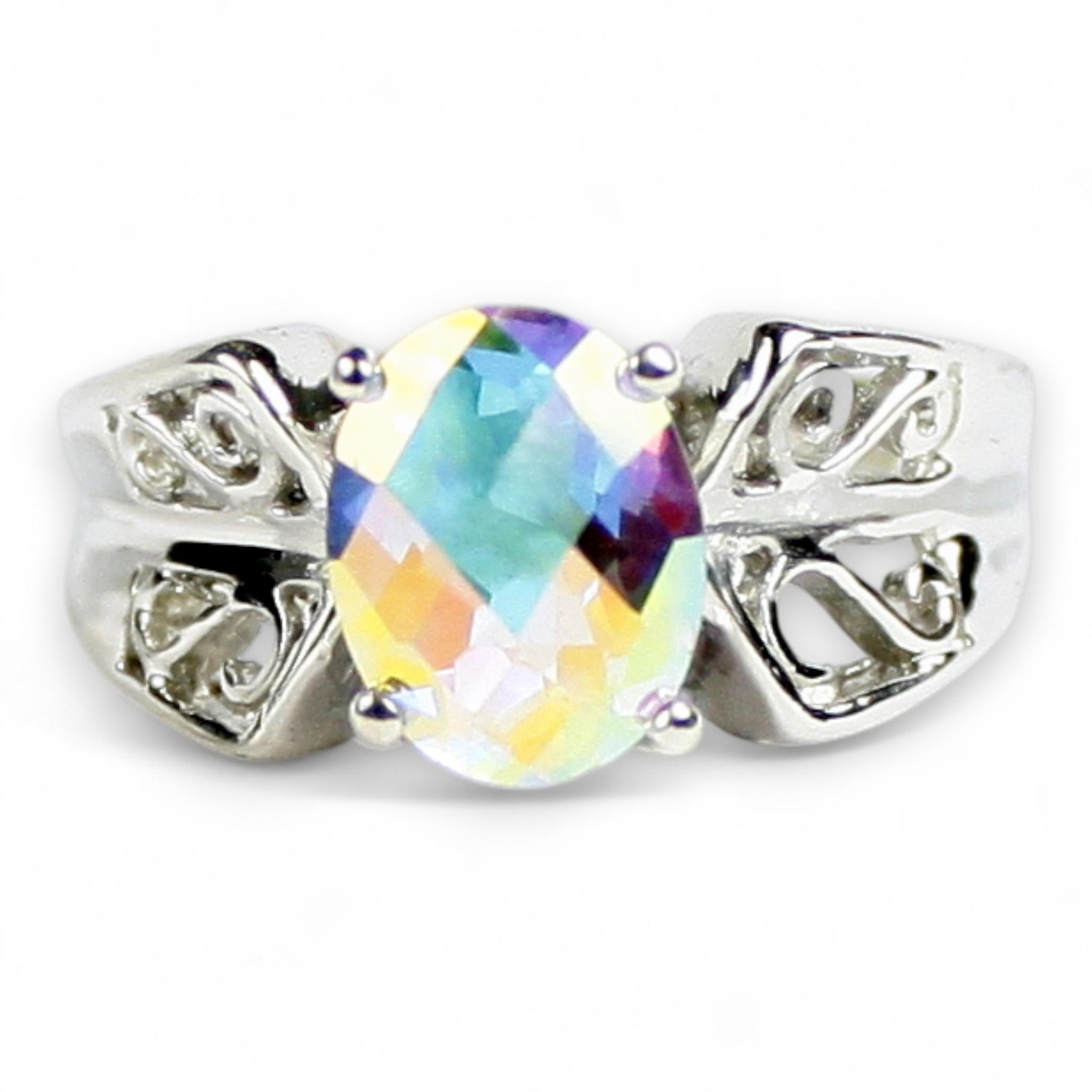 Mystic Fire Topaz, 925 Sterling Silver Ladies Ring, SR369