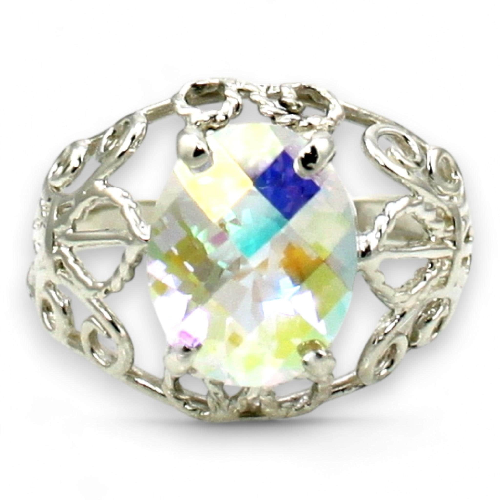 Champagne CZ, Sterling Silver Ladies Ring, SR111