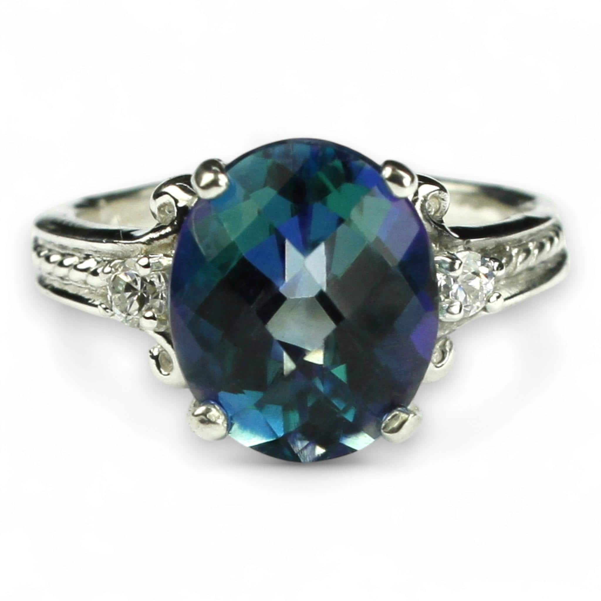 Blue Sapphire, Sterling Silver Pendant, SP043
