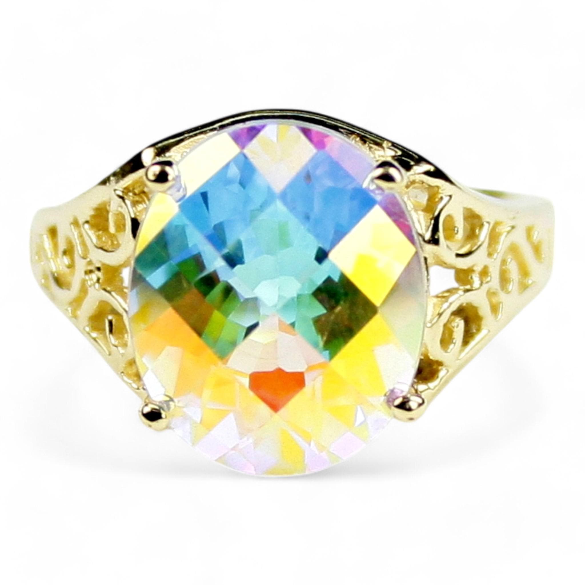 Twilight Fire Topaz, 18KY Gold Ring R005