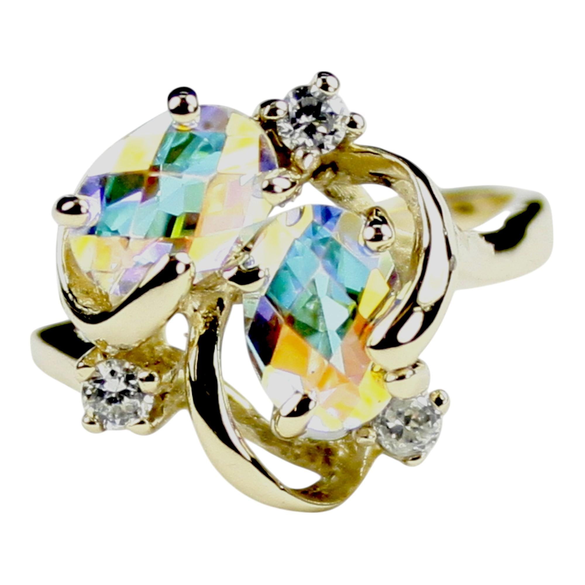 Twilight Fire Topaz, 14Ky Gold Ring, R058