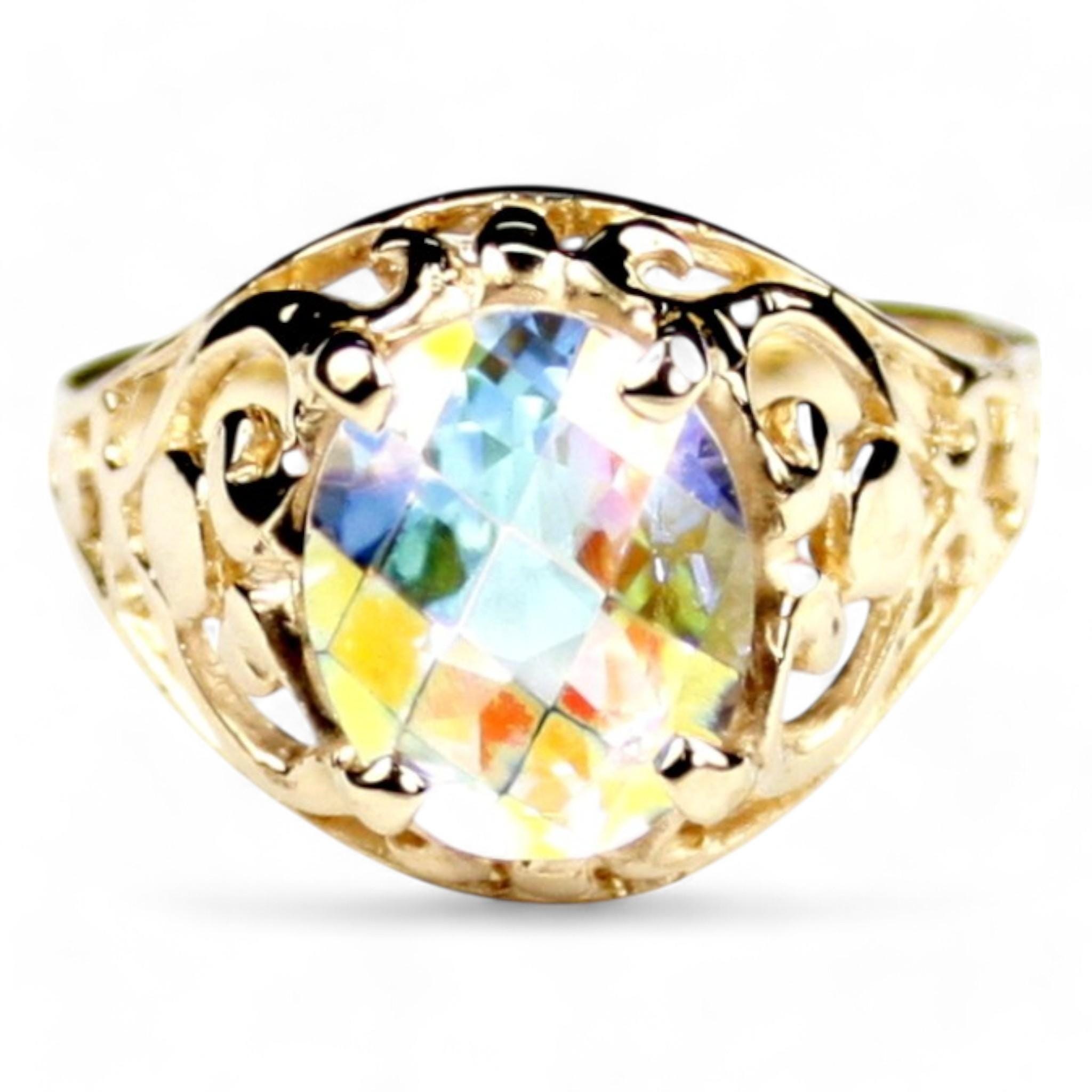 Created Ruby w/ 2 Accents, 14KY Gold Ring, R254