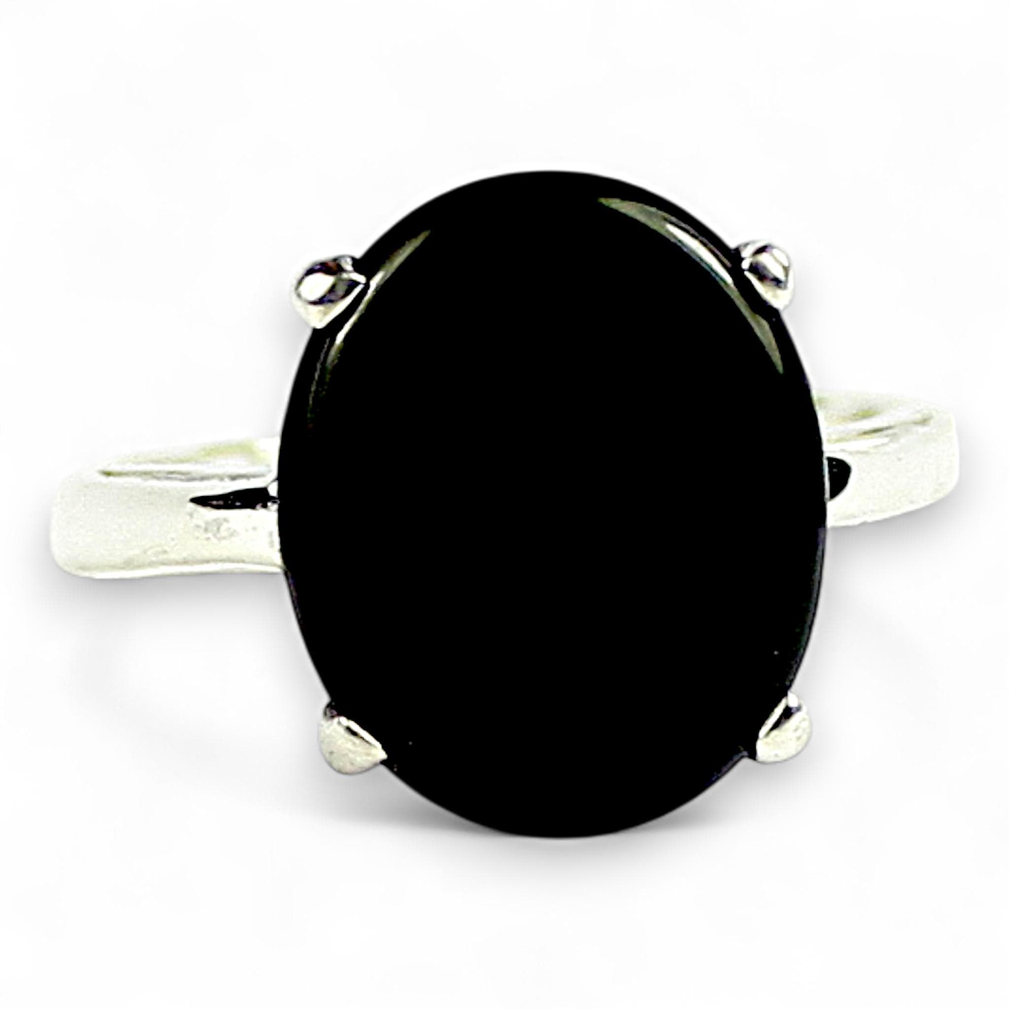Black Onyx, 925 Sterling Silver Ladies Ring, SR055