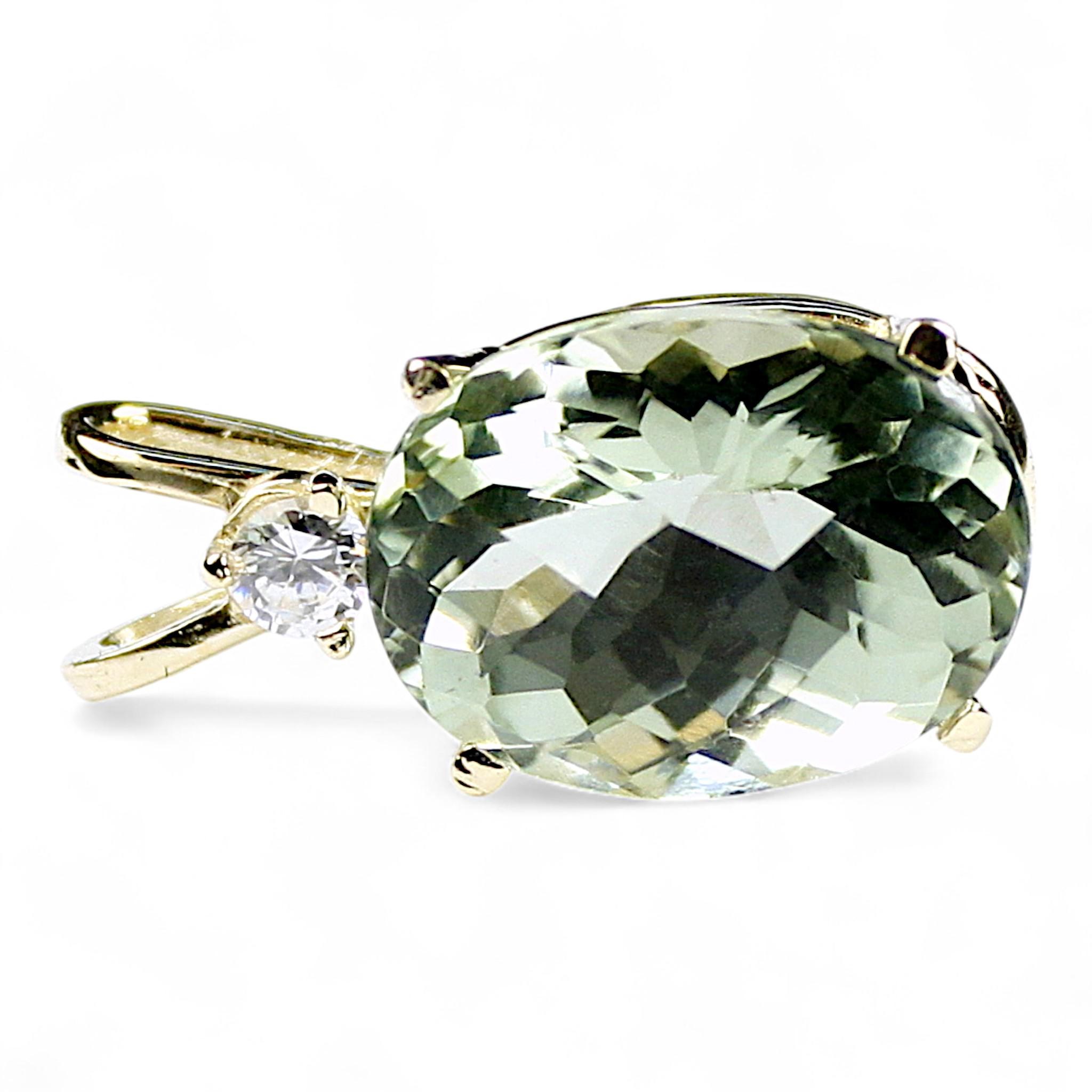 Green Amethyst (Prasiolite), 925 Sterling Silver Ladies Ring, SR111