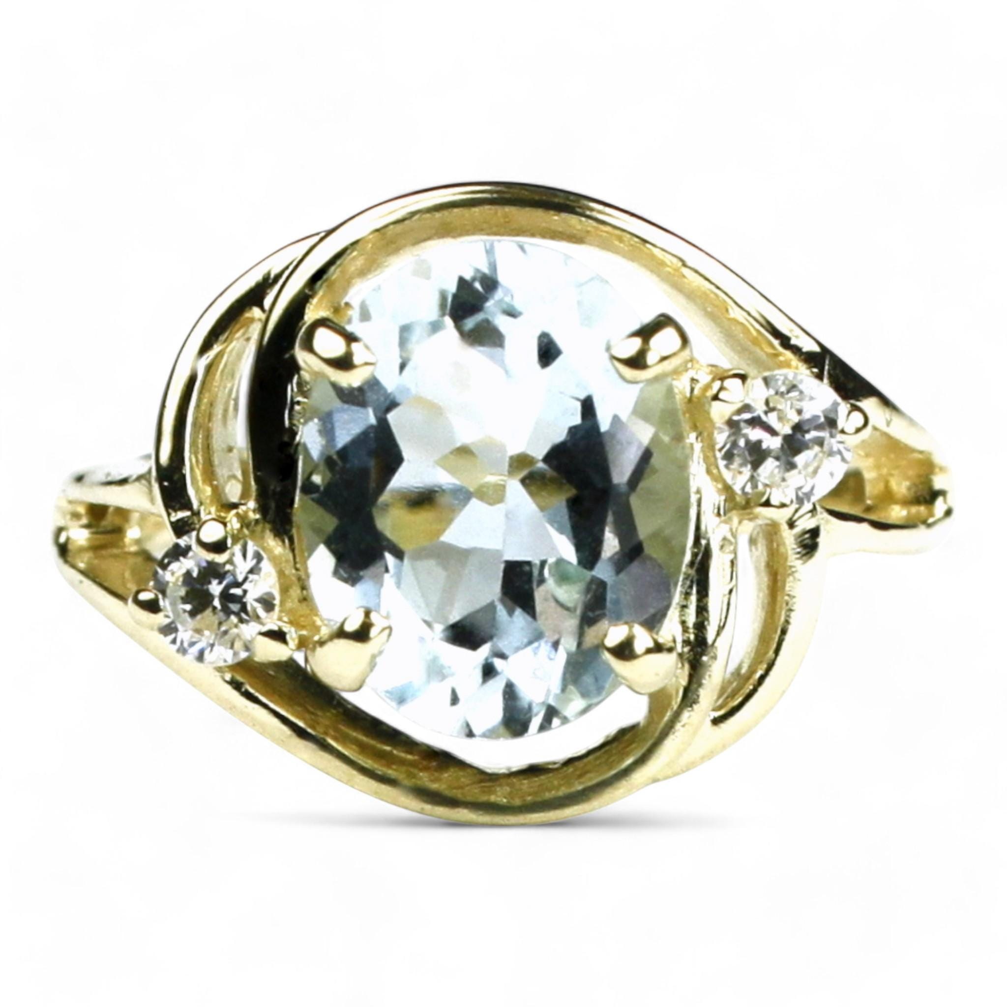 Mercury Mist Topaz, 18KY Gold Ring, R004