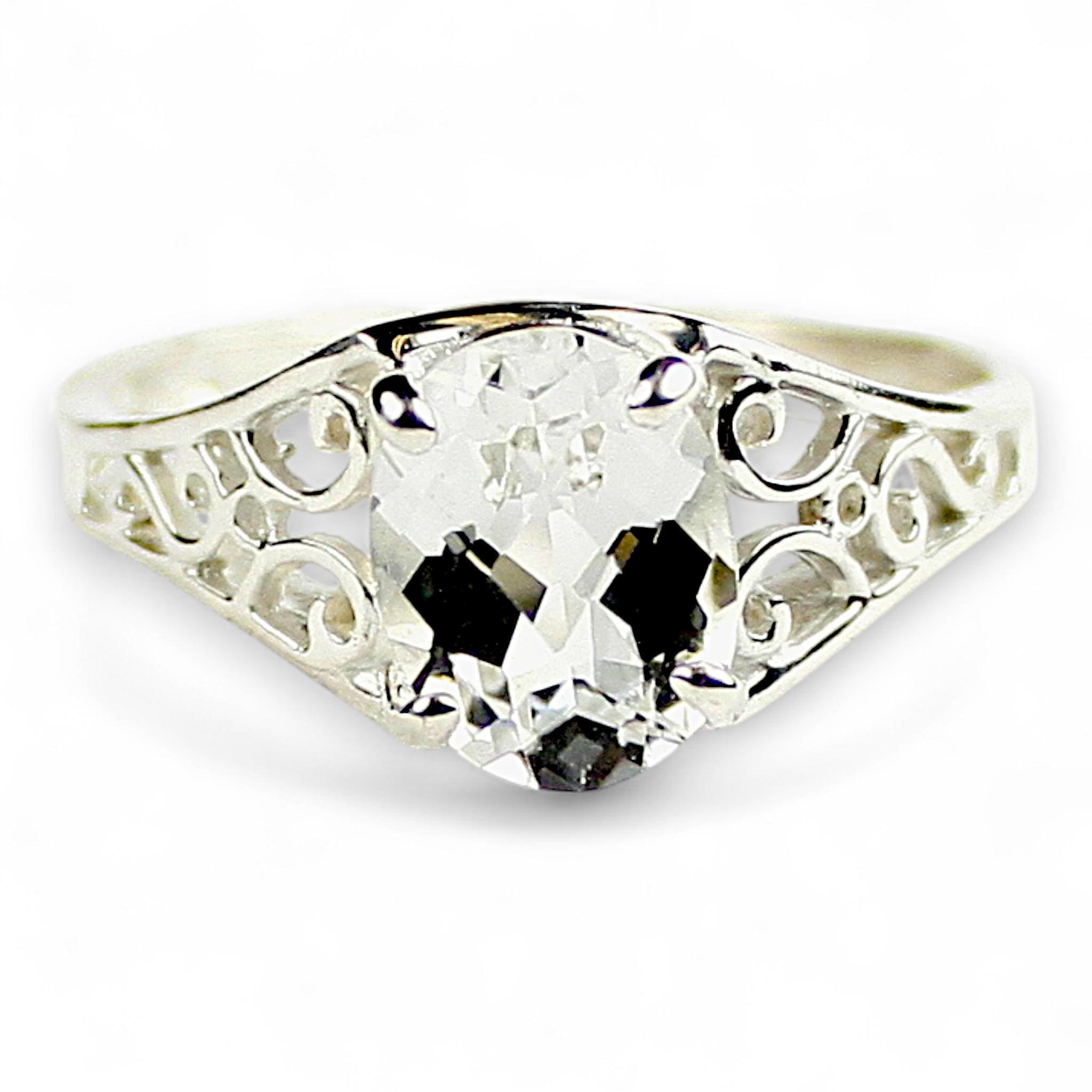 Swiss Blue CZ, 925 Sterling Silver Ladies Ring, SR369