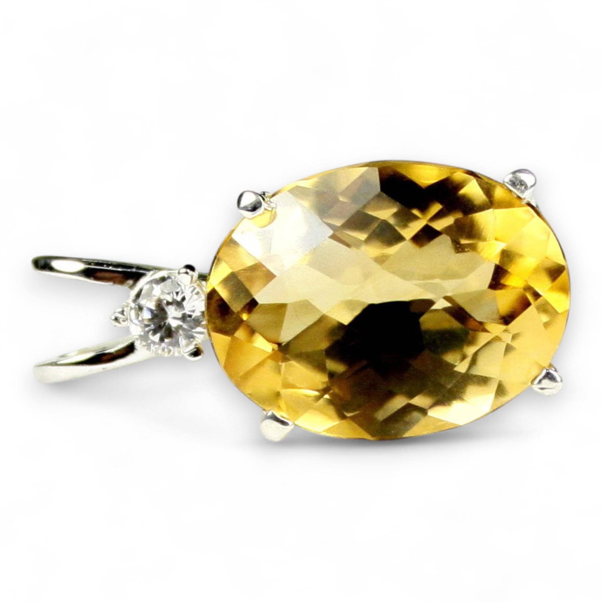 Champagne CZ, 925 Sterling Silver Pendant, SP021