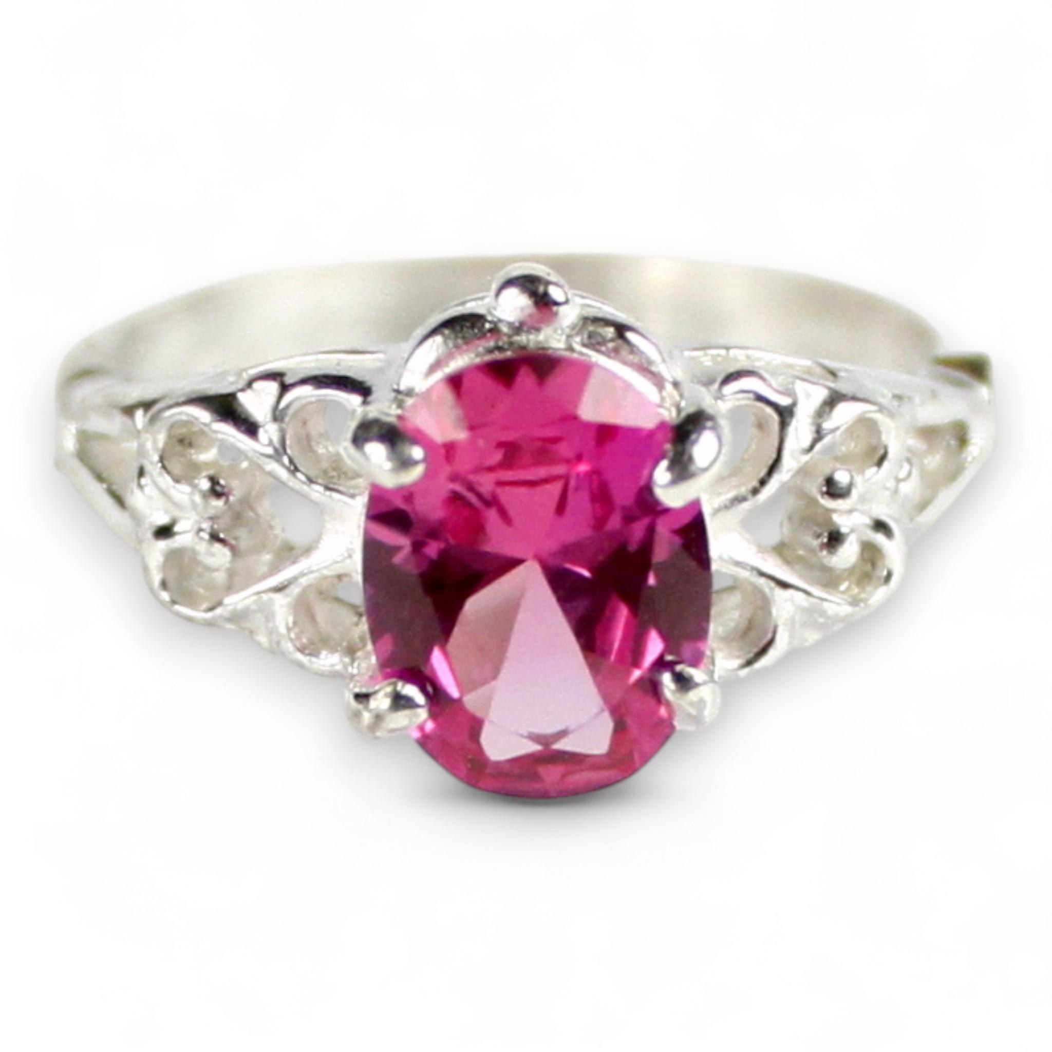 Pink Sapphire, 925 Sterling Silver Ring, SR302