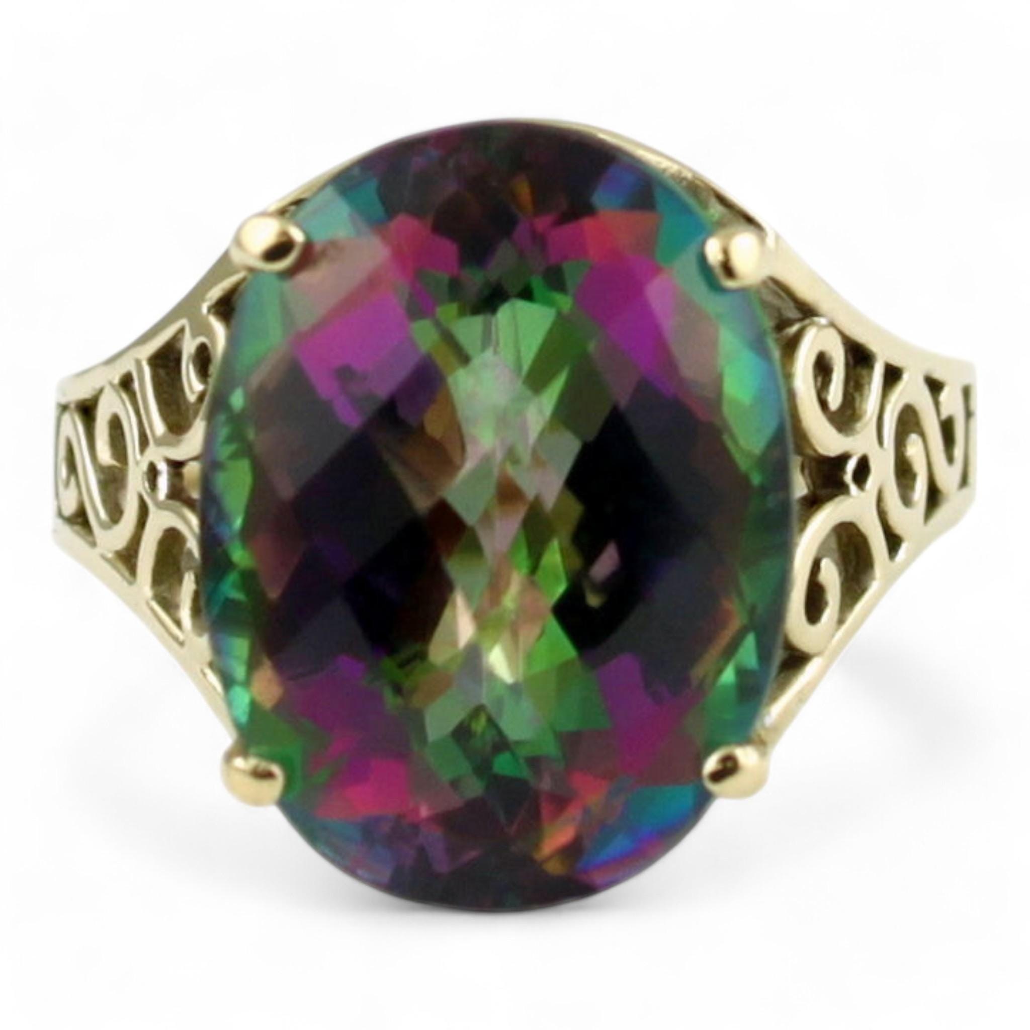 Mercury Mist Topaz, 14KY Gold Ring, R291