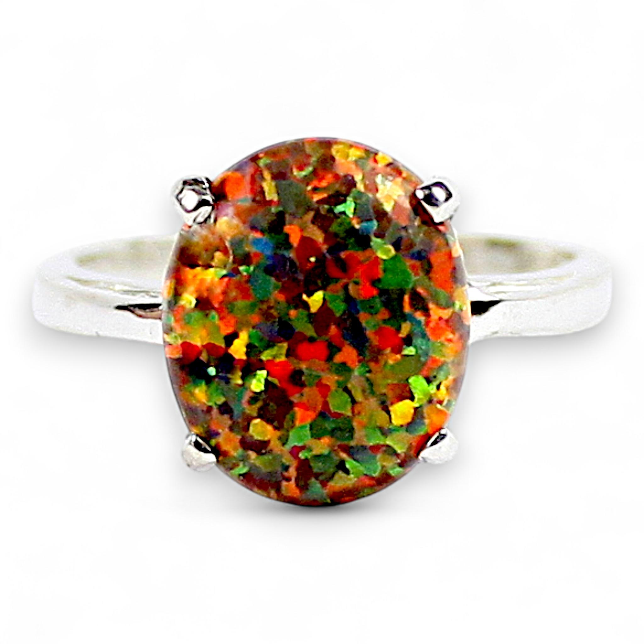 Twilight Fire Topaz, 925 Sterling Silver Royal Engagement Ring, SR310