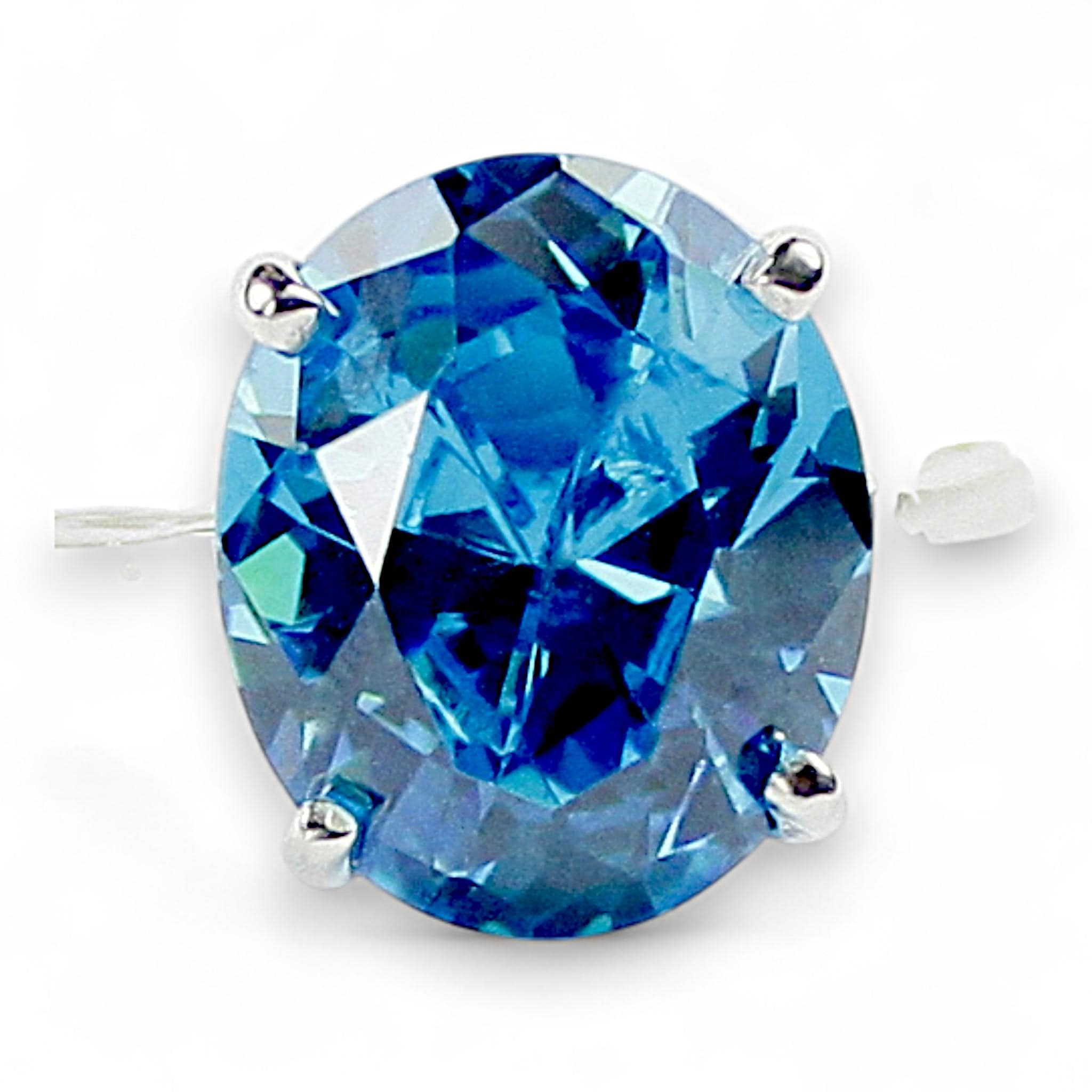 Swiss Blue CZ, 925 Sterling Silver Ladies Ring, SR004