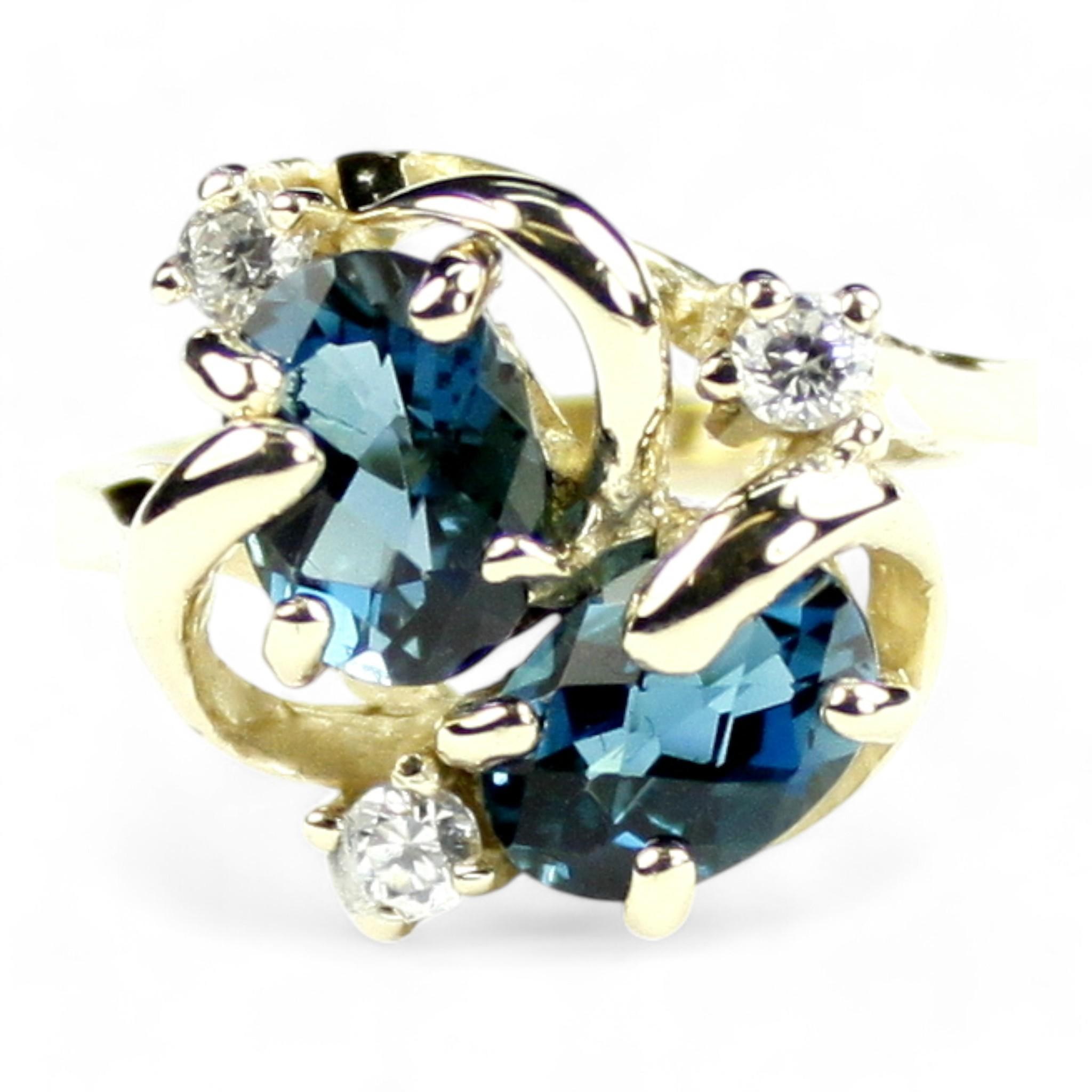 Paraiba Topaz, 10KY Gold Ring, R004