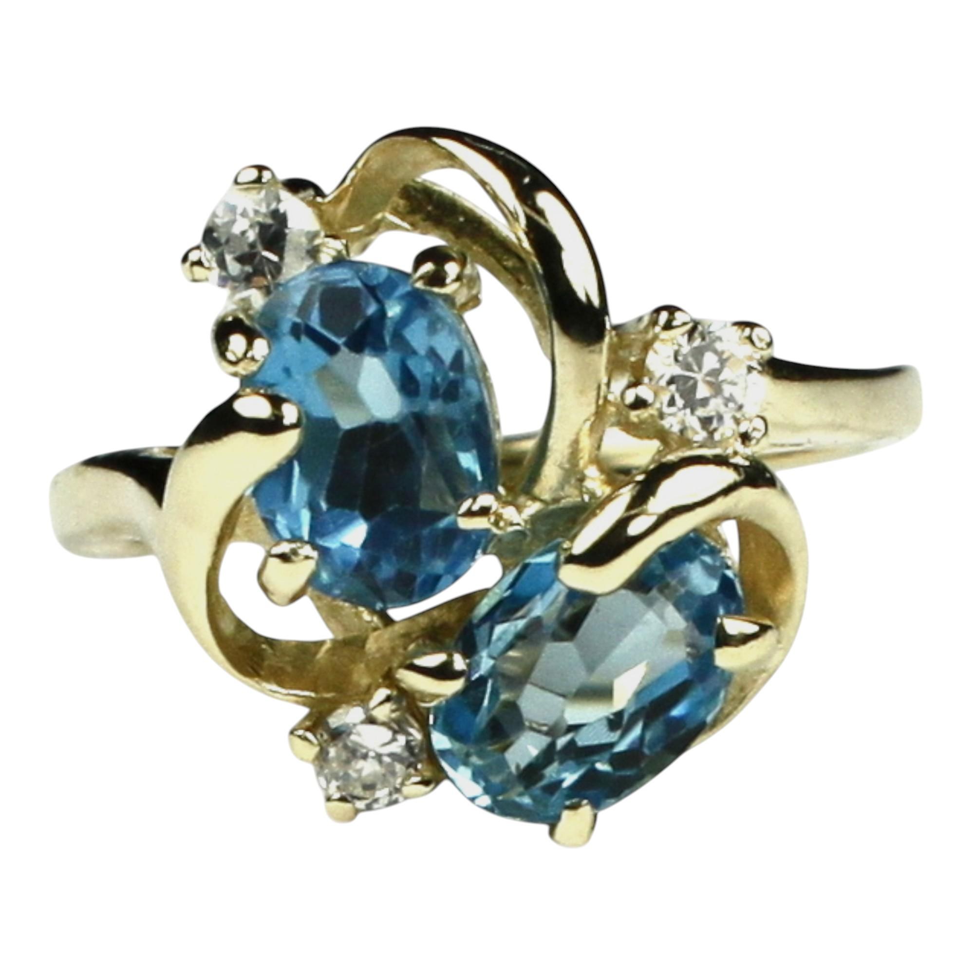 Swiss Blue CZ, 925 Sterling Silver Ring, SR005