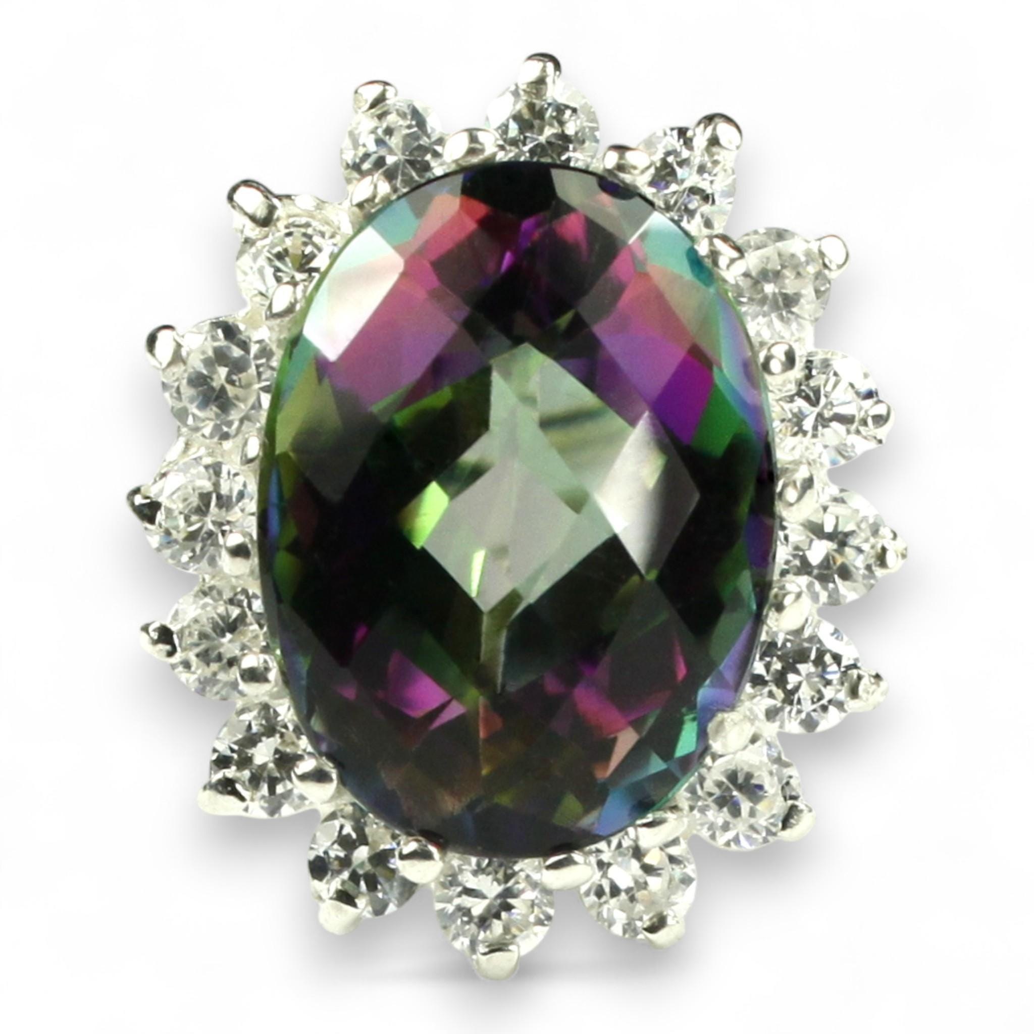 Silver Topaz, 10KY Gold Ring R021