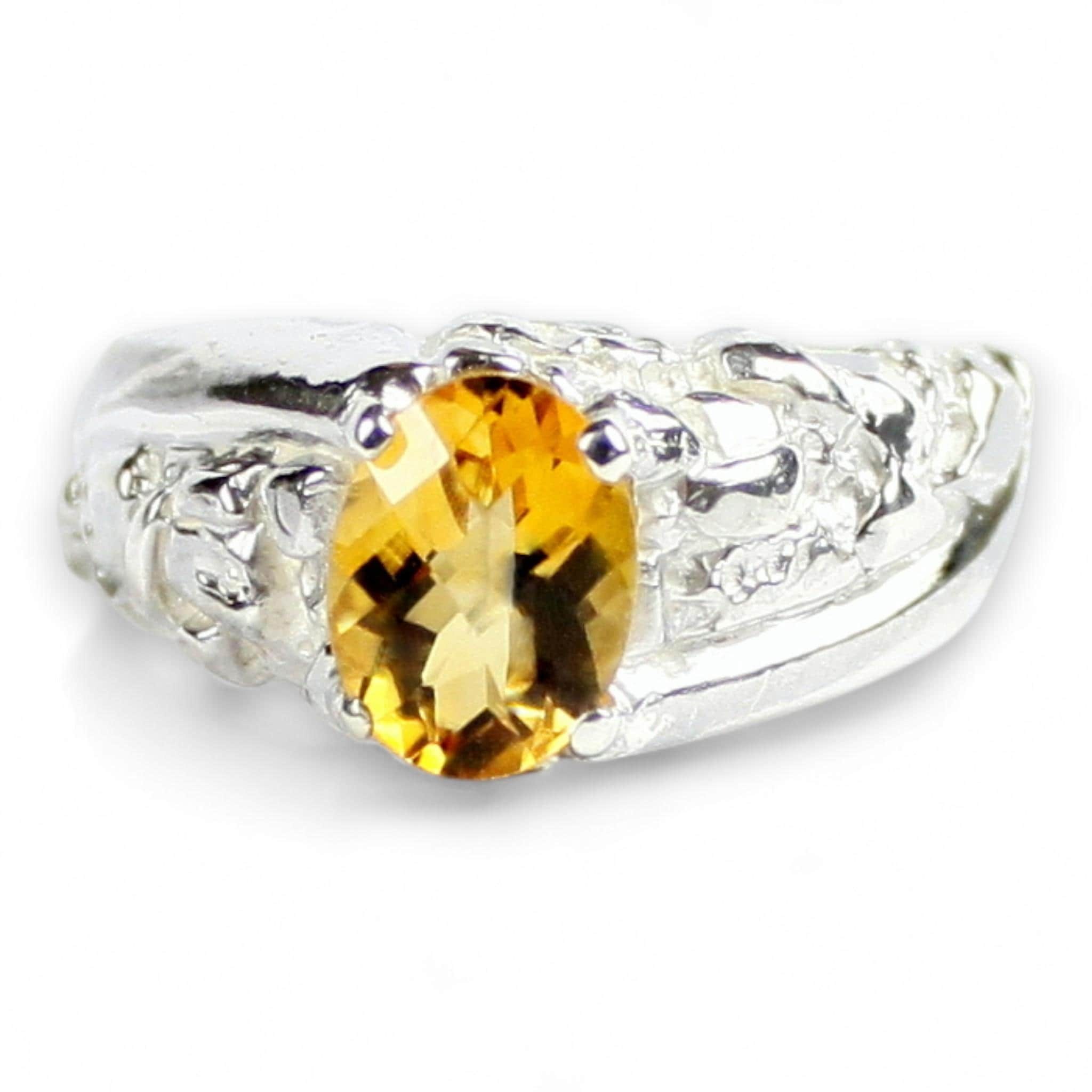 Green Amethyst, 925 Sterling Silver Ladies Ring, SR016