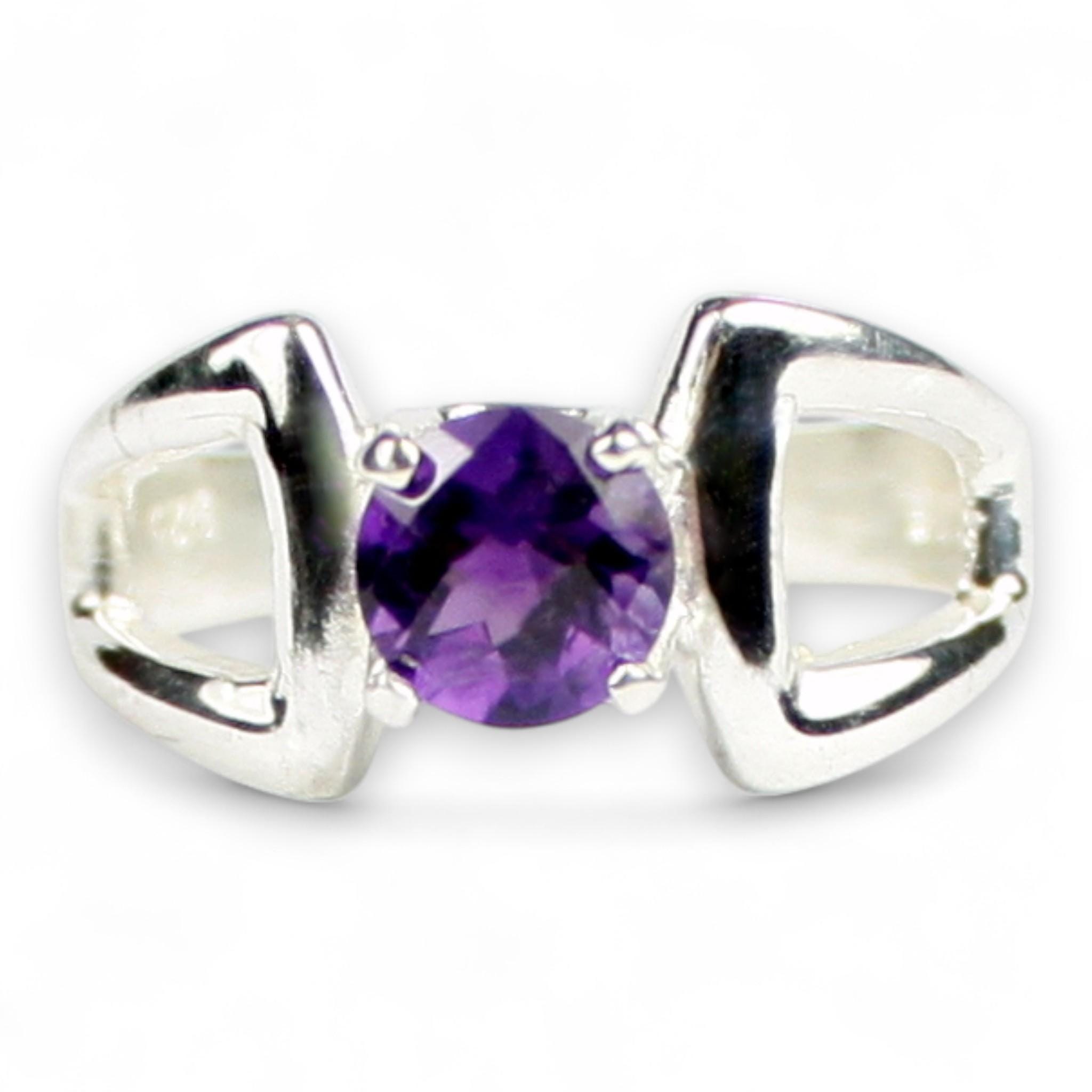 Amethyst, 925 Sterling Silver Men's Nugget Ring, SR075