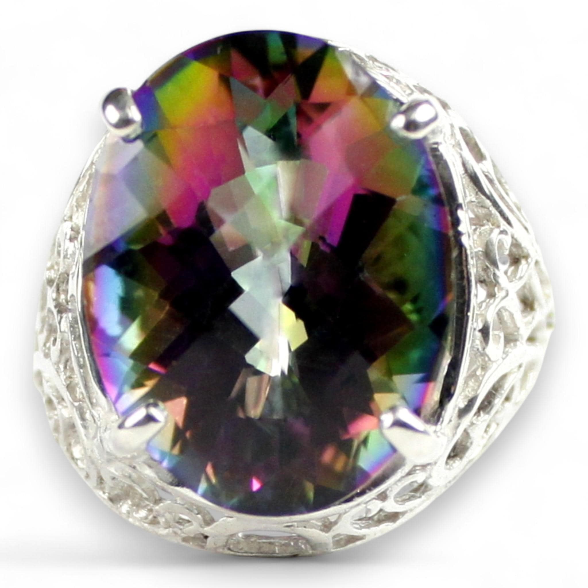 Russian Nanocrystal Emerald, 925 Sterling Silver Ring, SR113
