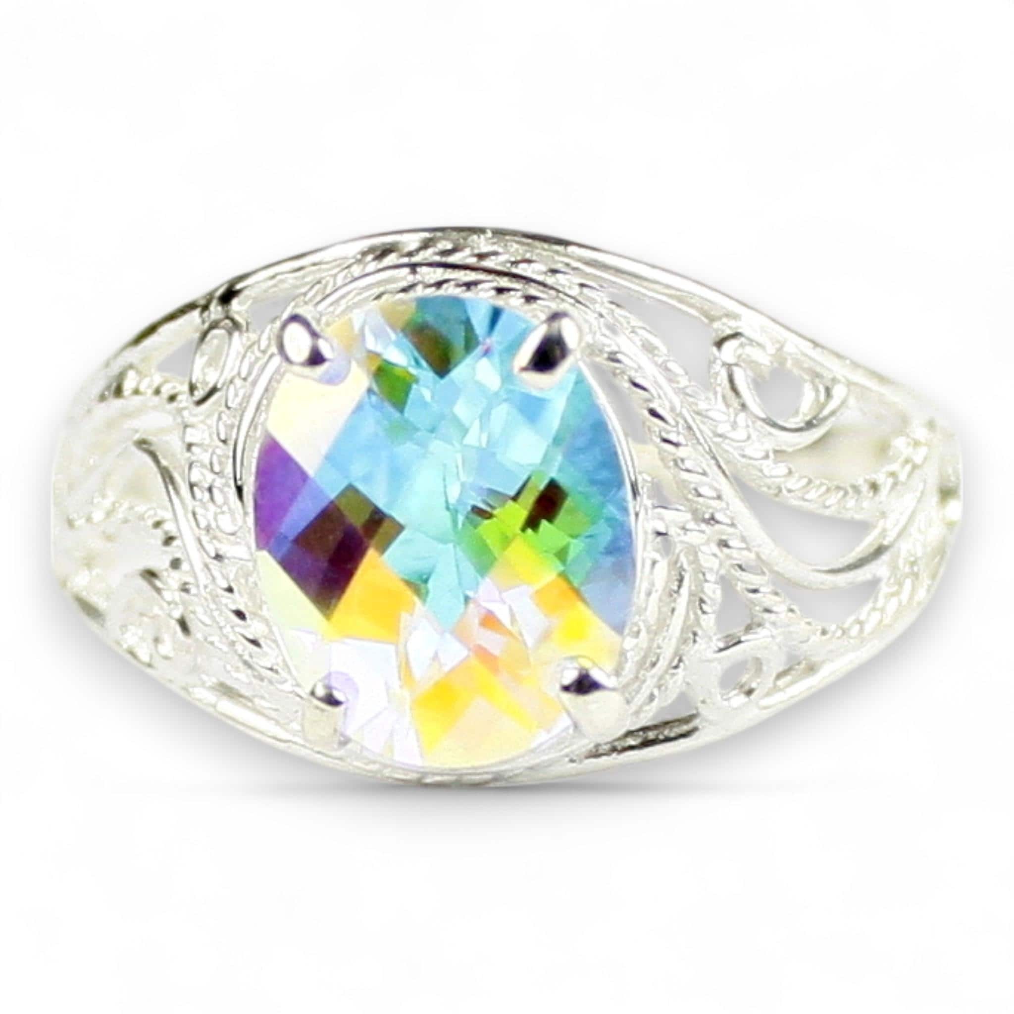 Russian Nanocrystal Emerald, 925 Sterling Silver Ring, SR162