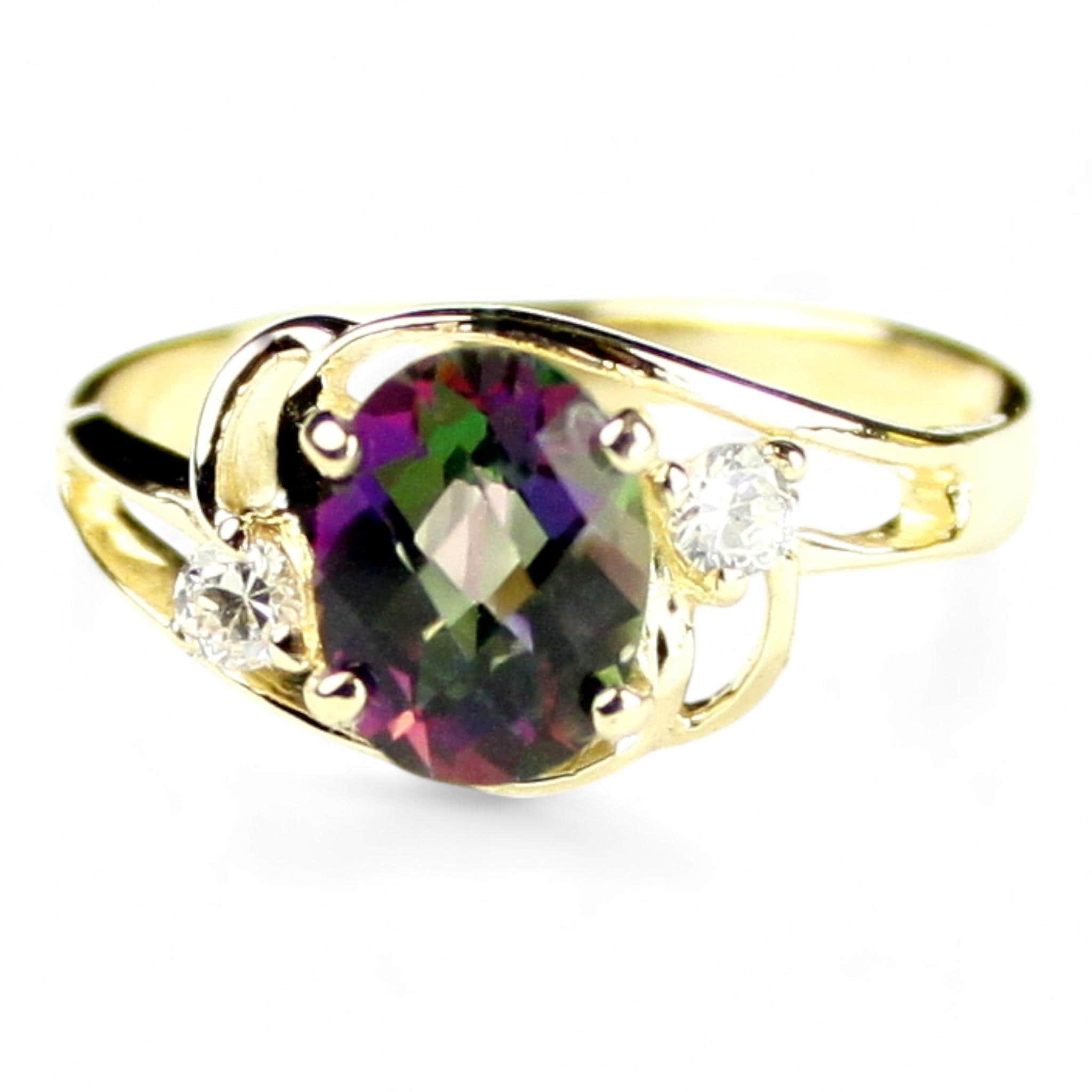Champagne Cubic Zirconia (CZ), 18KY Gold Ring, R021