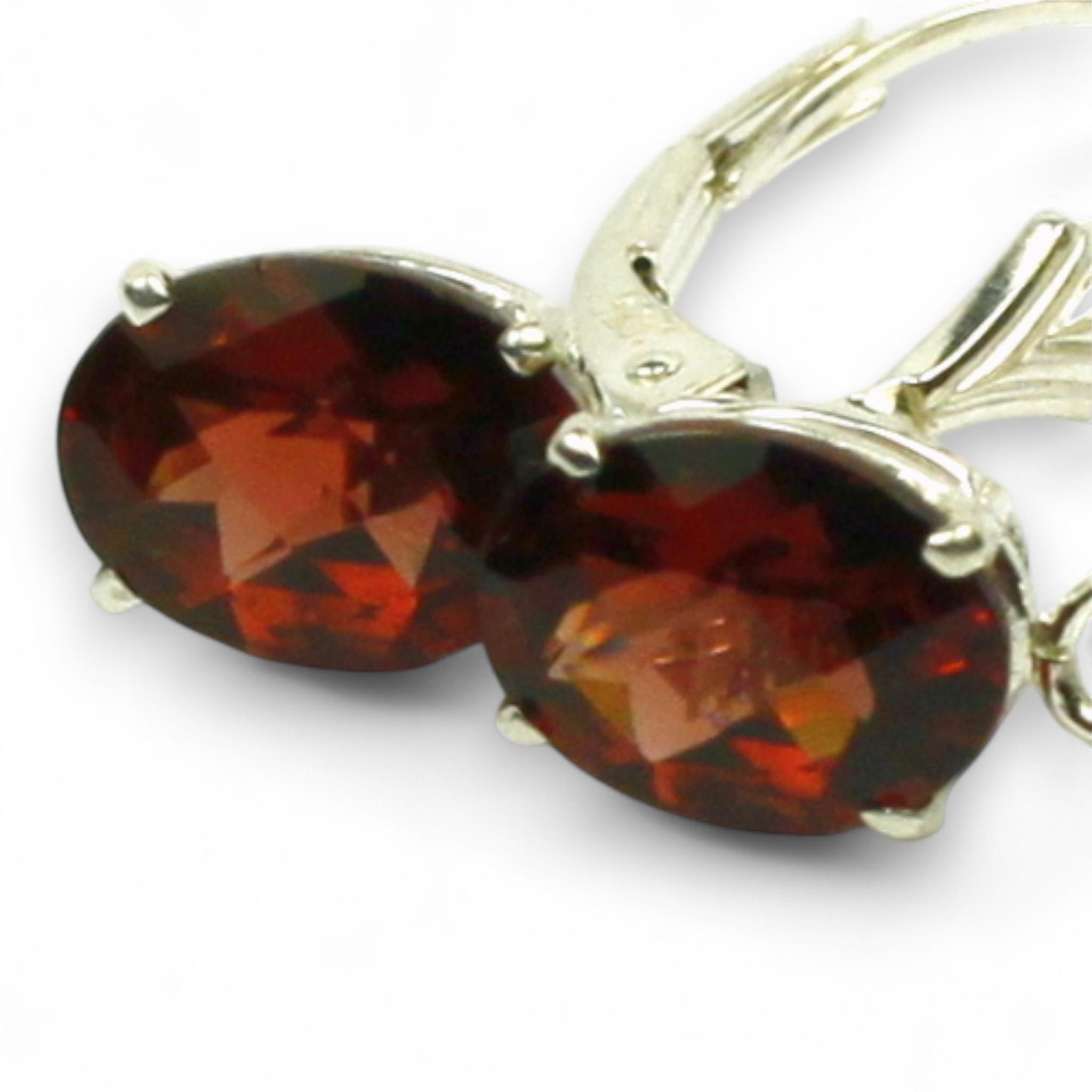 Mozambique Garnet, 925 Sterling Silver Leverbacks Earrings, SE007