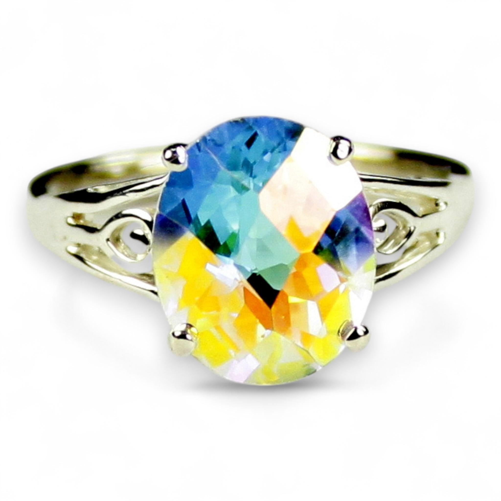 Silver Topaz, 10Ky Gold Ring, R055