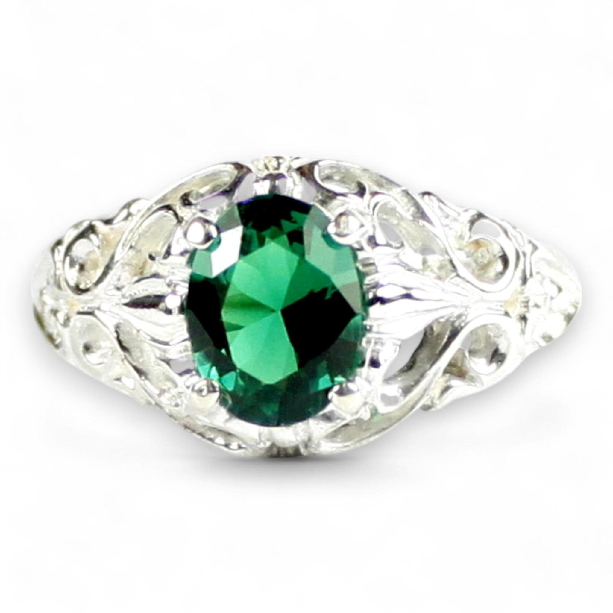 Mercury Mist Topaz w/ Two 4mm CZ Accents, 925 Sterling Silver Engagement Ring, SR254