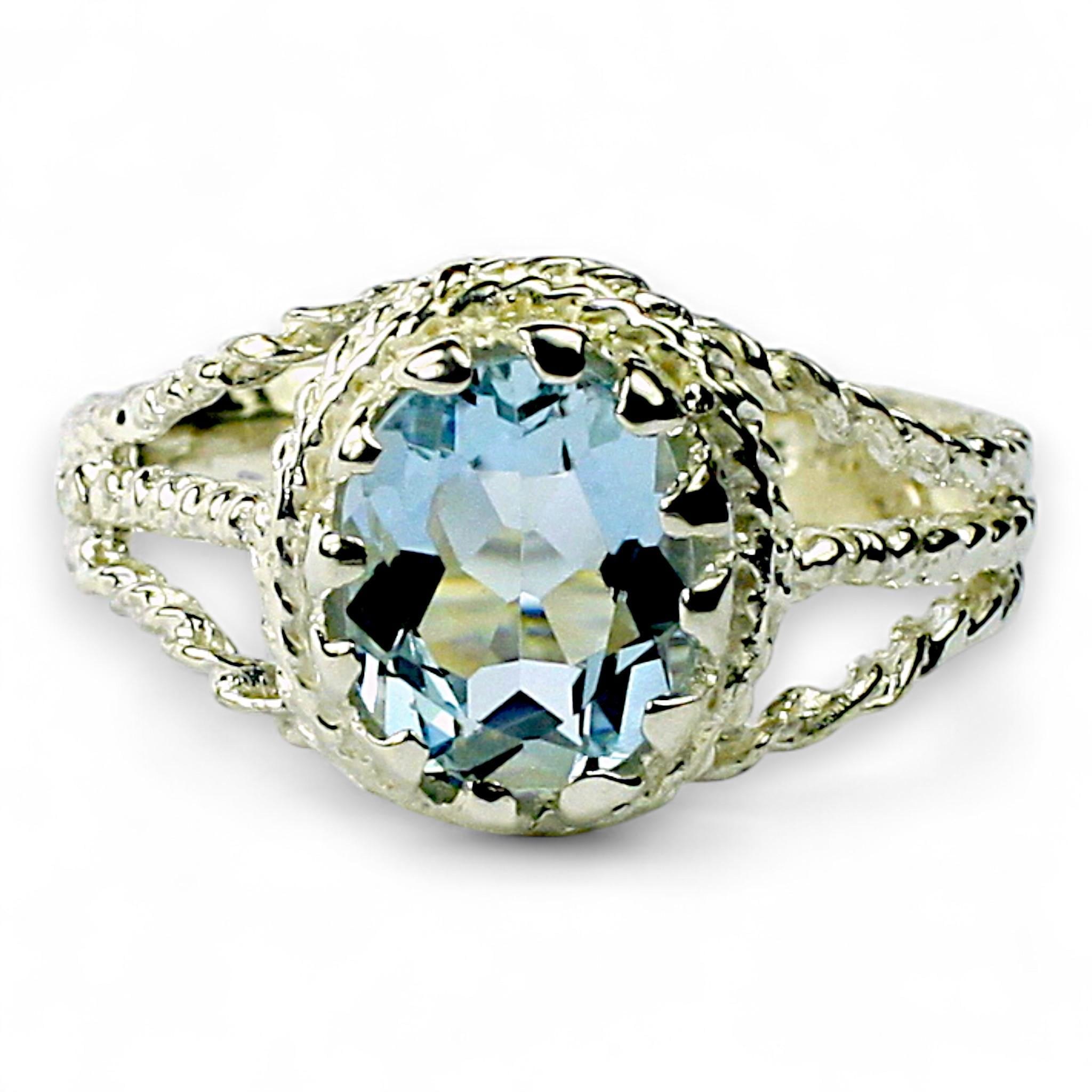 Concave Cut London Blue Topaz, 925 Sterling Silver Ladies Ring, SR021