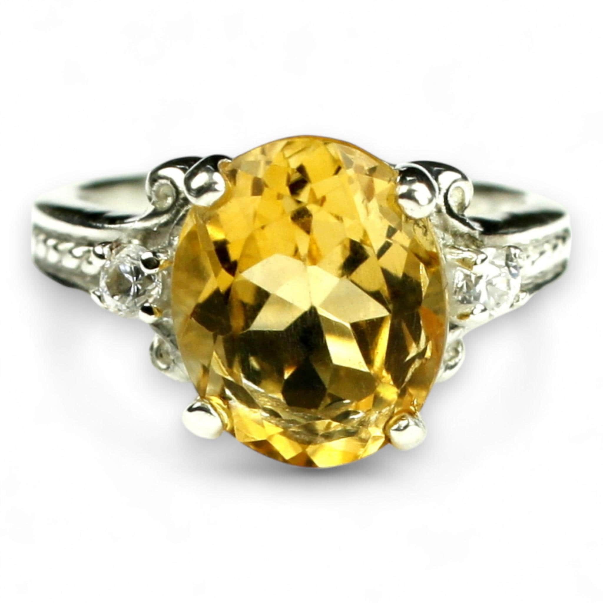 Garnet CZ, 925 Sterling Silver Ring, SR366