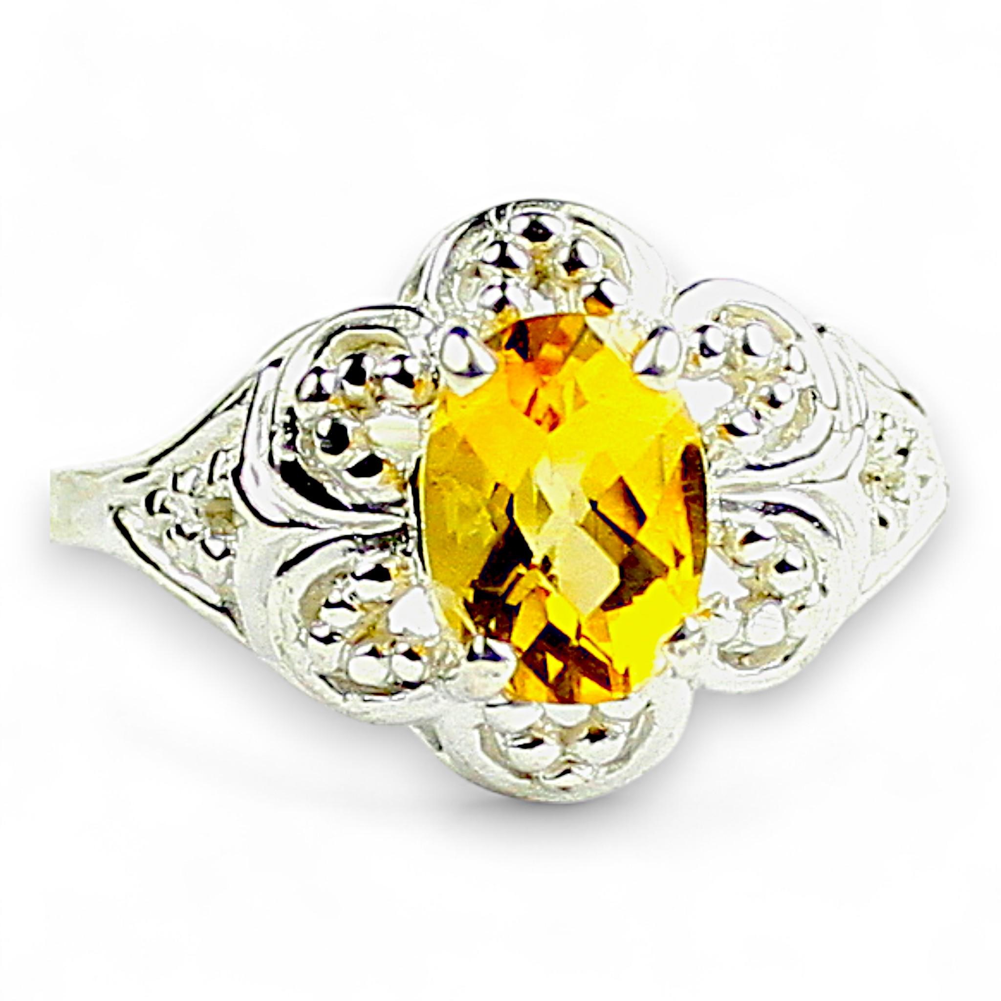 Created Blue Sapphire w/ 2 Accents, 14KY Gold Ring, R254