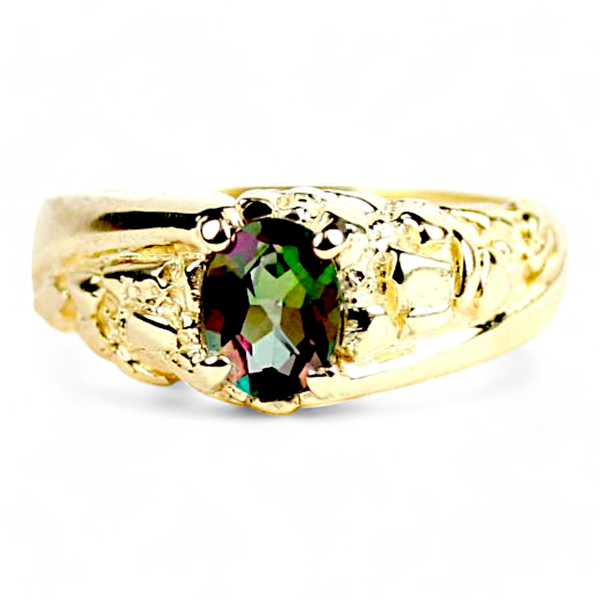 Russian Nanocrystal Emerald, 14Ky Gold Ring, R058