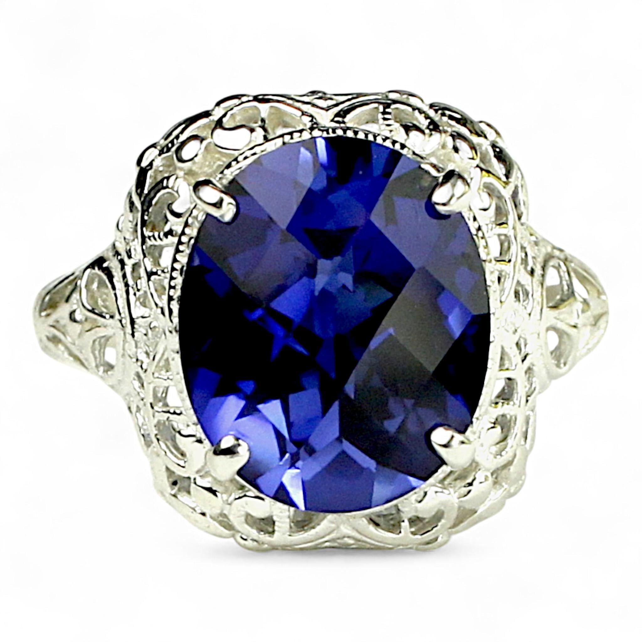 Peridot w/ Two 4mm CZ Accents, 925 Sterling Silver Engagement Ring, SR254