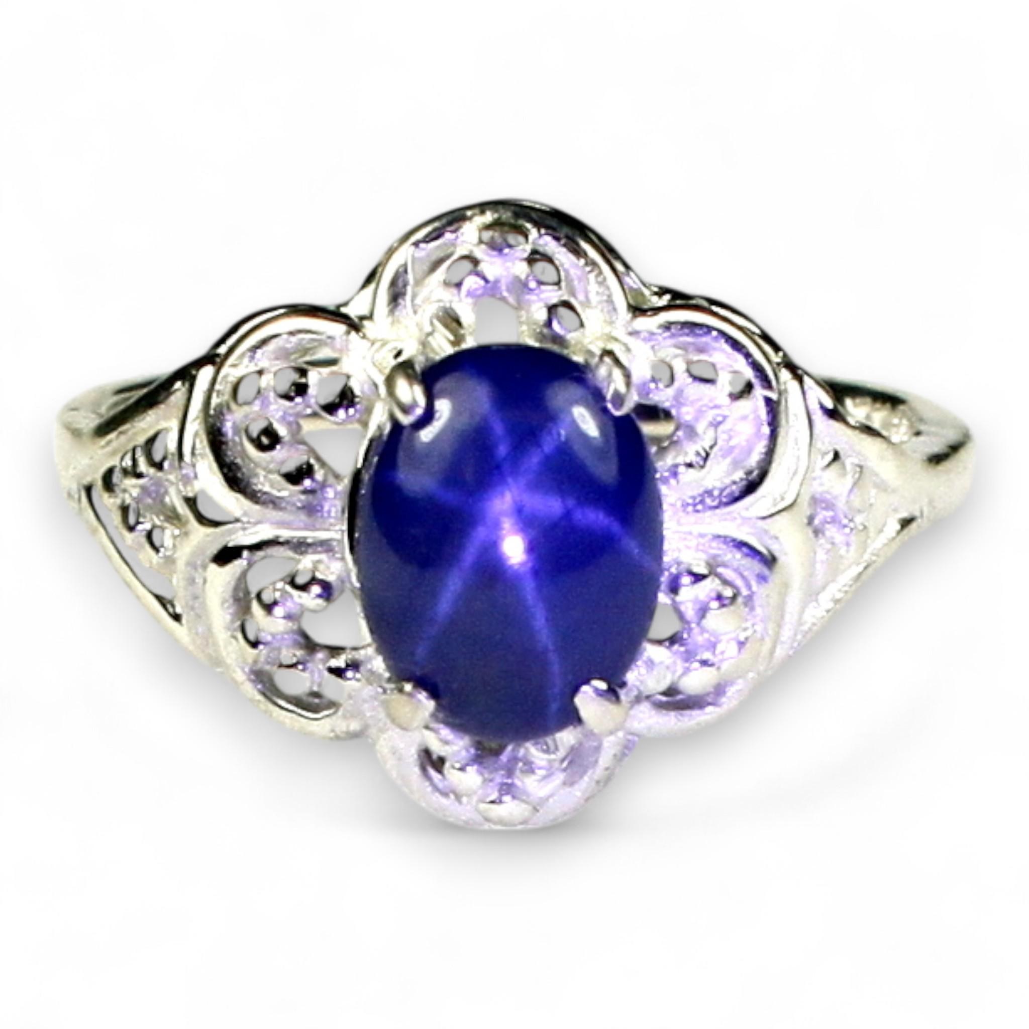 Padparadscha Sapphire, East-West 925 Sterling Silver Ring, SR360