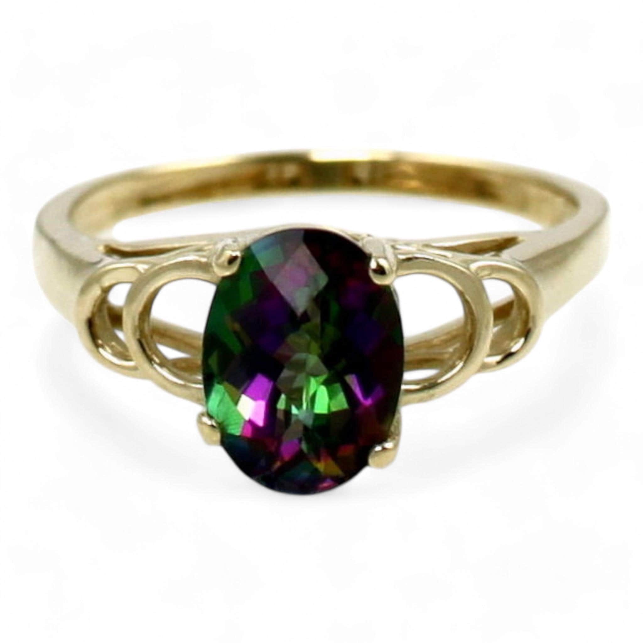 Concave London Blue Topaz, 18KY Gold Ring, R005