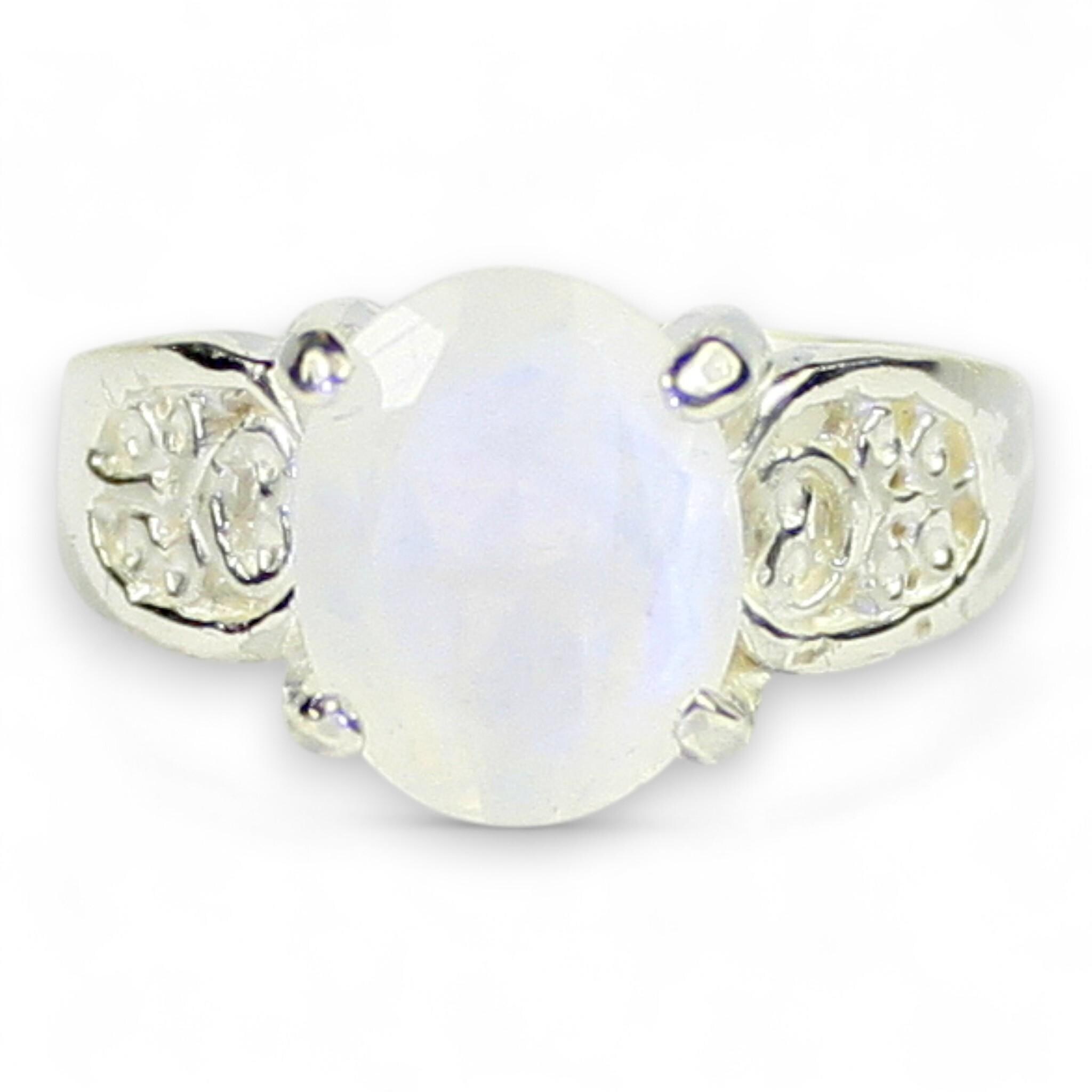 Russian Nanocrystal Emerald, 925 Sterling Silver Angel Ring, SR154