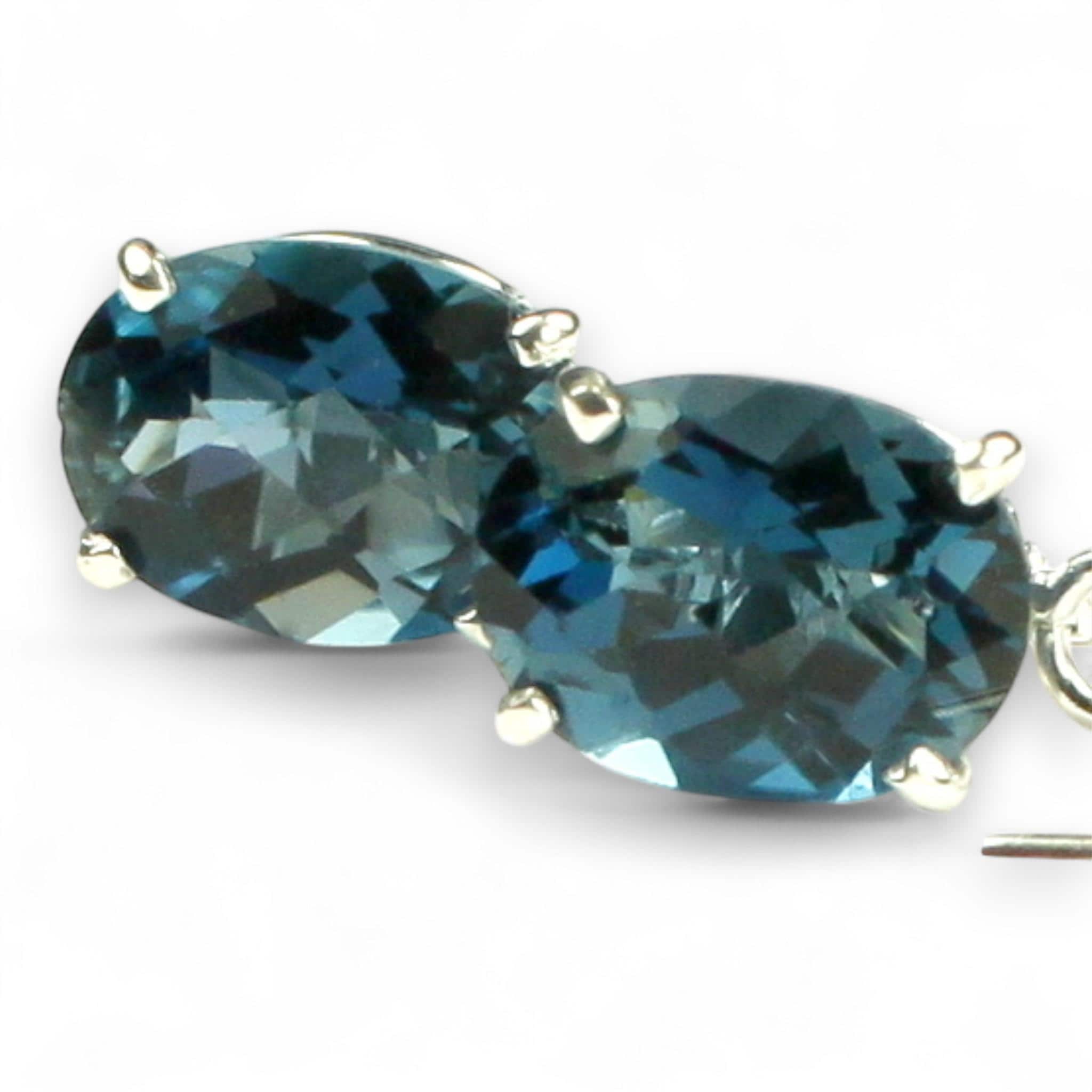 London Blue Topaz, 925 Sterling Silver Threader Earrings, SE003