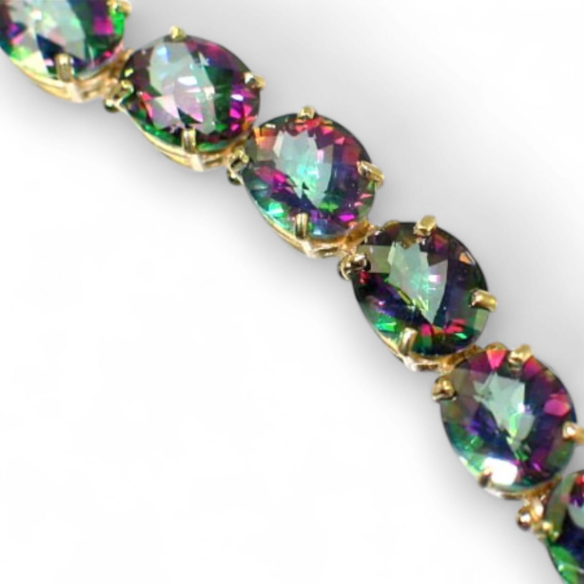 Pure Pink Topaz, 10KY Gold Bracelet, B002