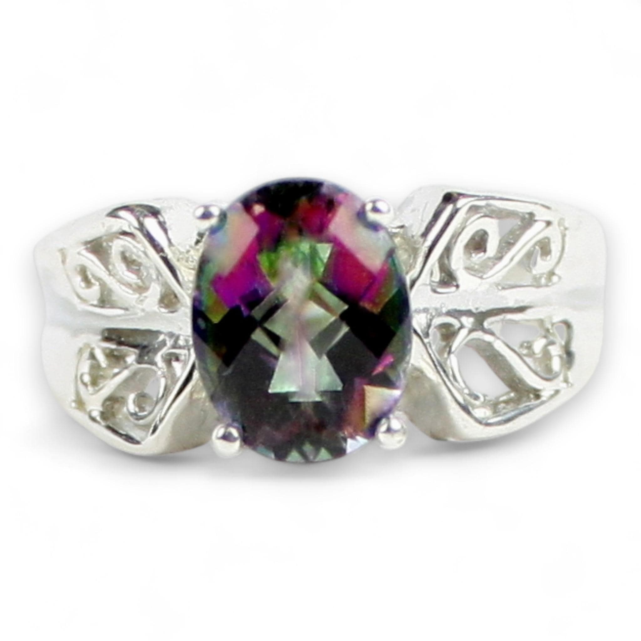 Golden Yellow CZ, 925 Sterling Silver Men's Ring, SR197